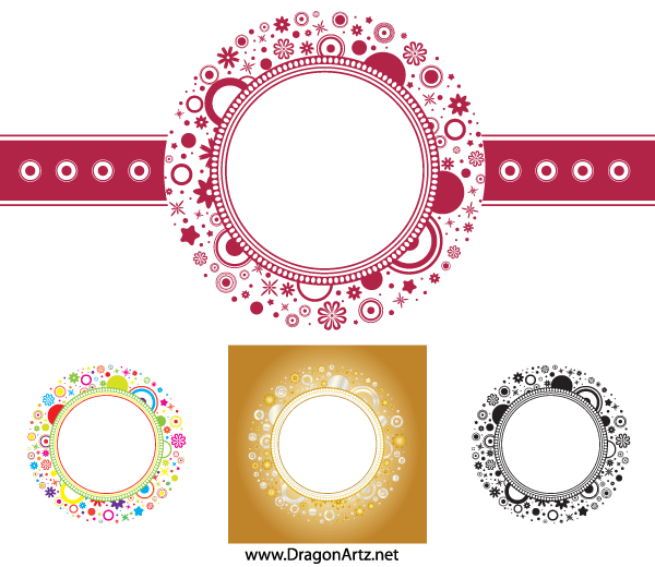 Flower Circle Frame Vector Free