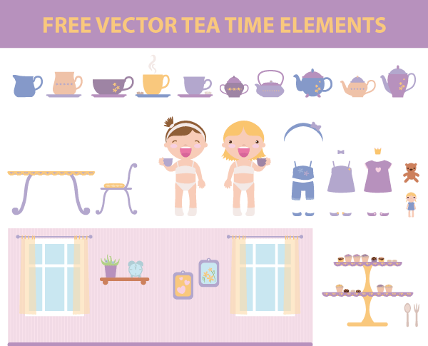 Free Vector Tea Time Elements