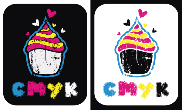 CMYK Cupcake Vector