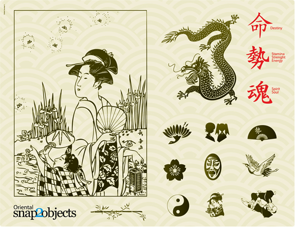 Traditional Japanese Vector Elements