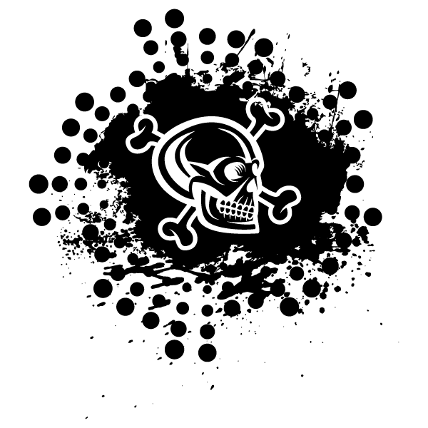 Skull with Halftone Splatter Vector Image