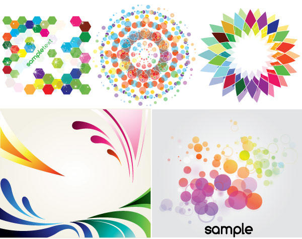 Colorful Backgrounds Decorative Elements Free Vector