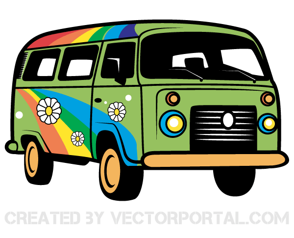 Hippie Van Vector Art