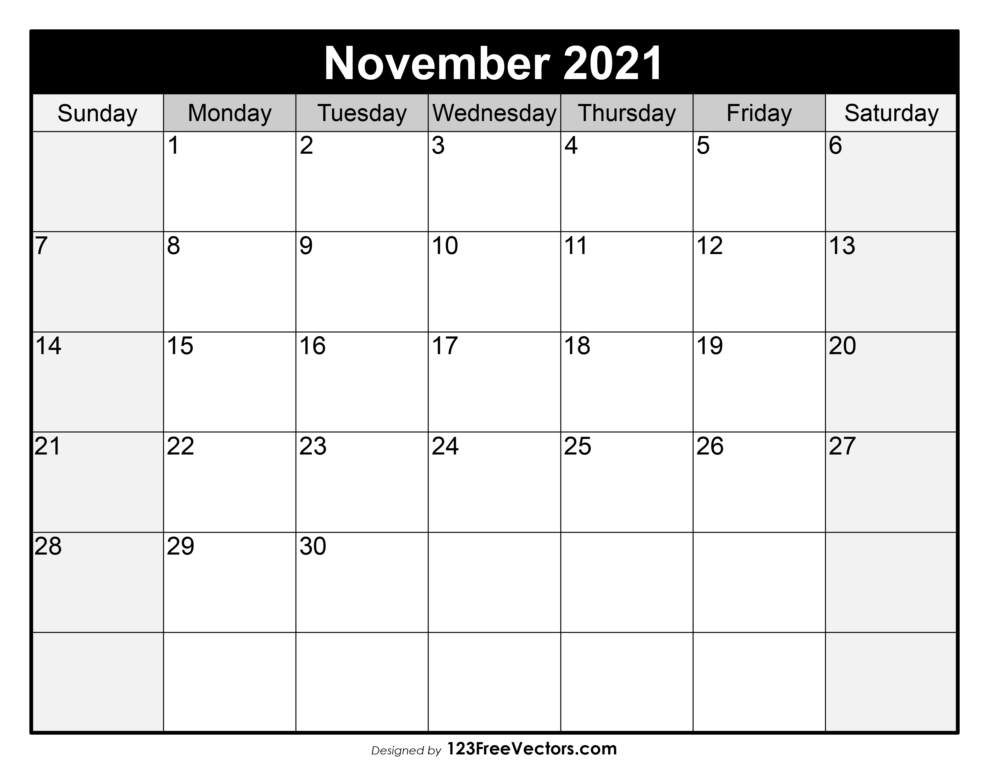 November 2021 Calendar