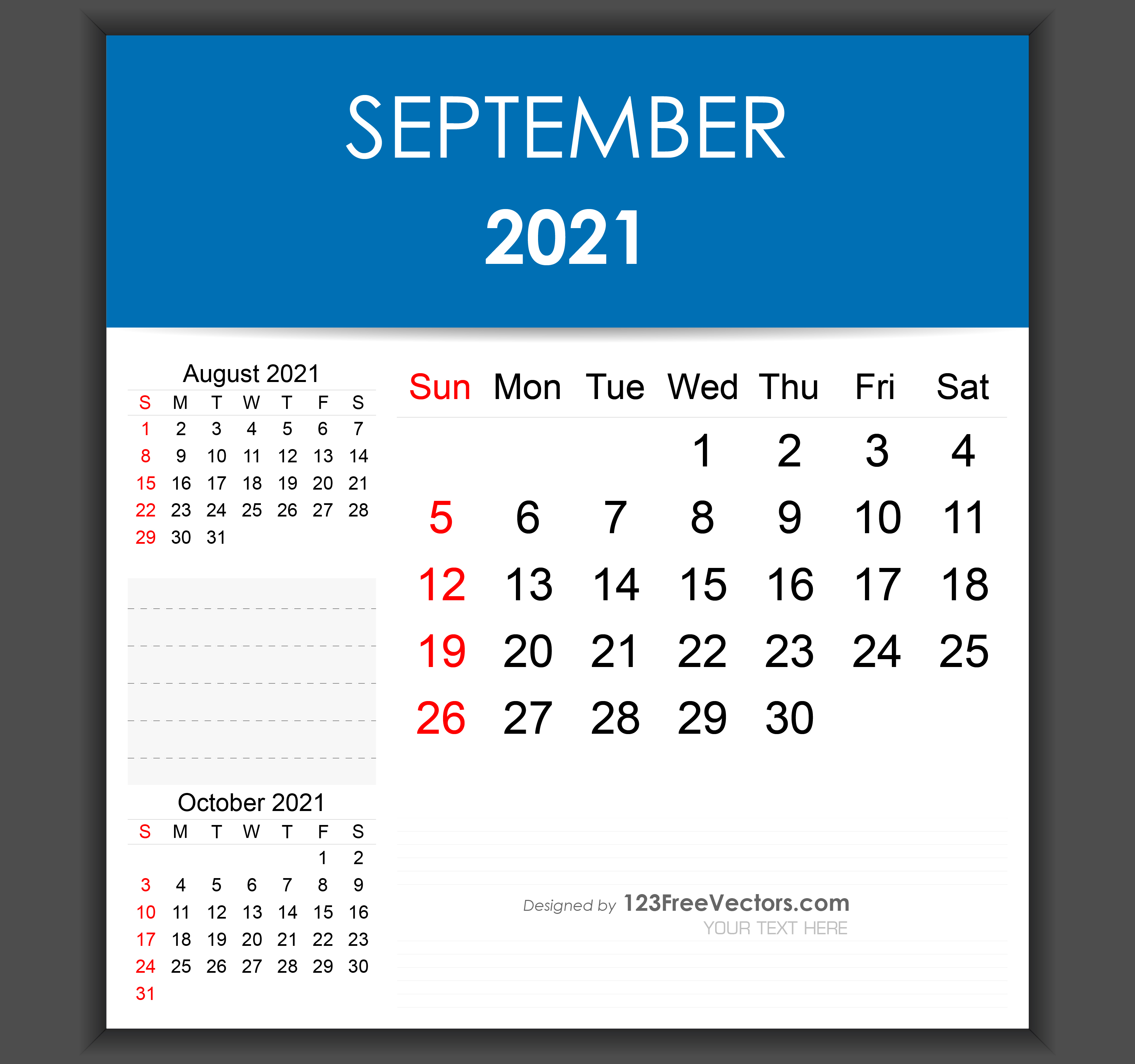 September 2021 Calendar