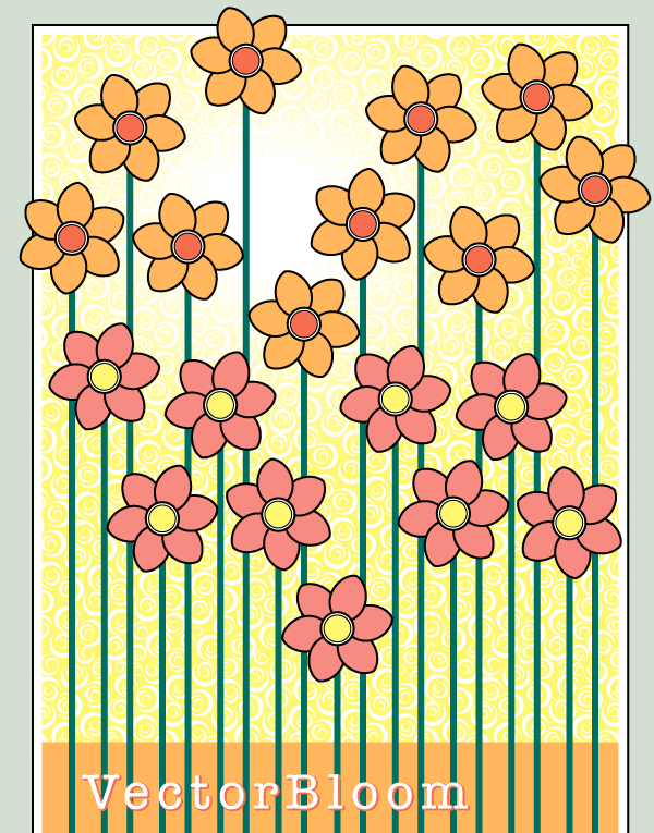 Flowers Blooming Vector Background Free