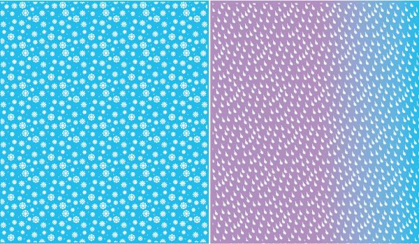 Snowflakes and Rain Drops Vector Background