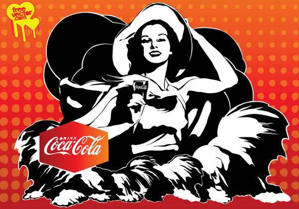 Coca-Cola Girl Free Vector Art