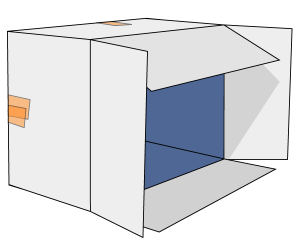 Vector Cardboard Box Tipped Over