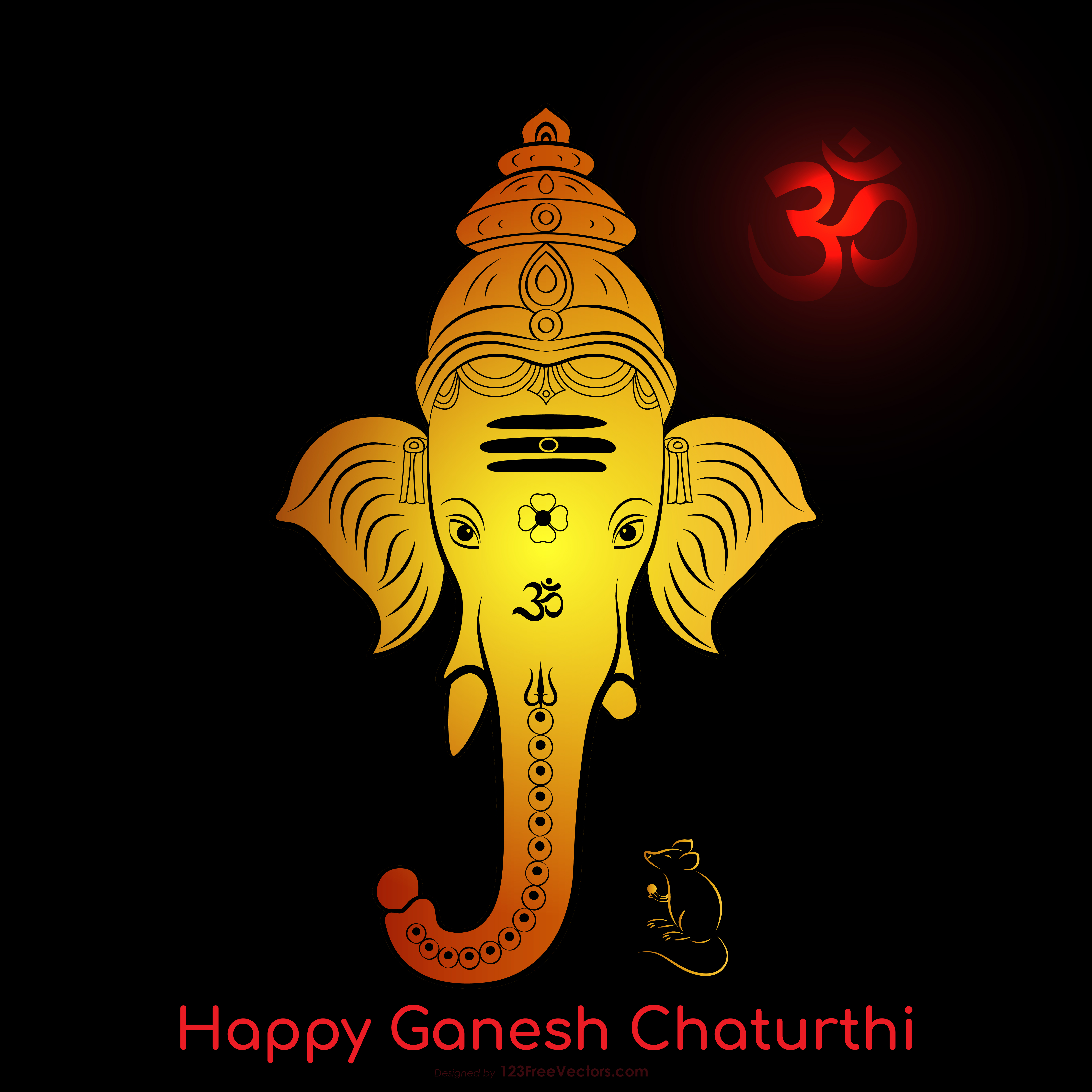 Happy Ganesh Chaturthi Greeting Card Illustration