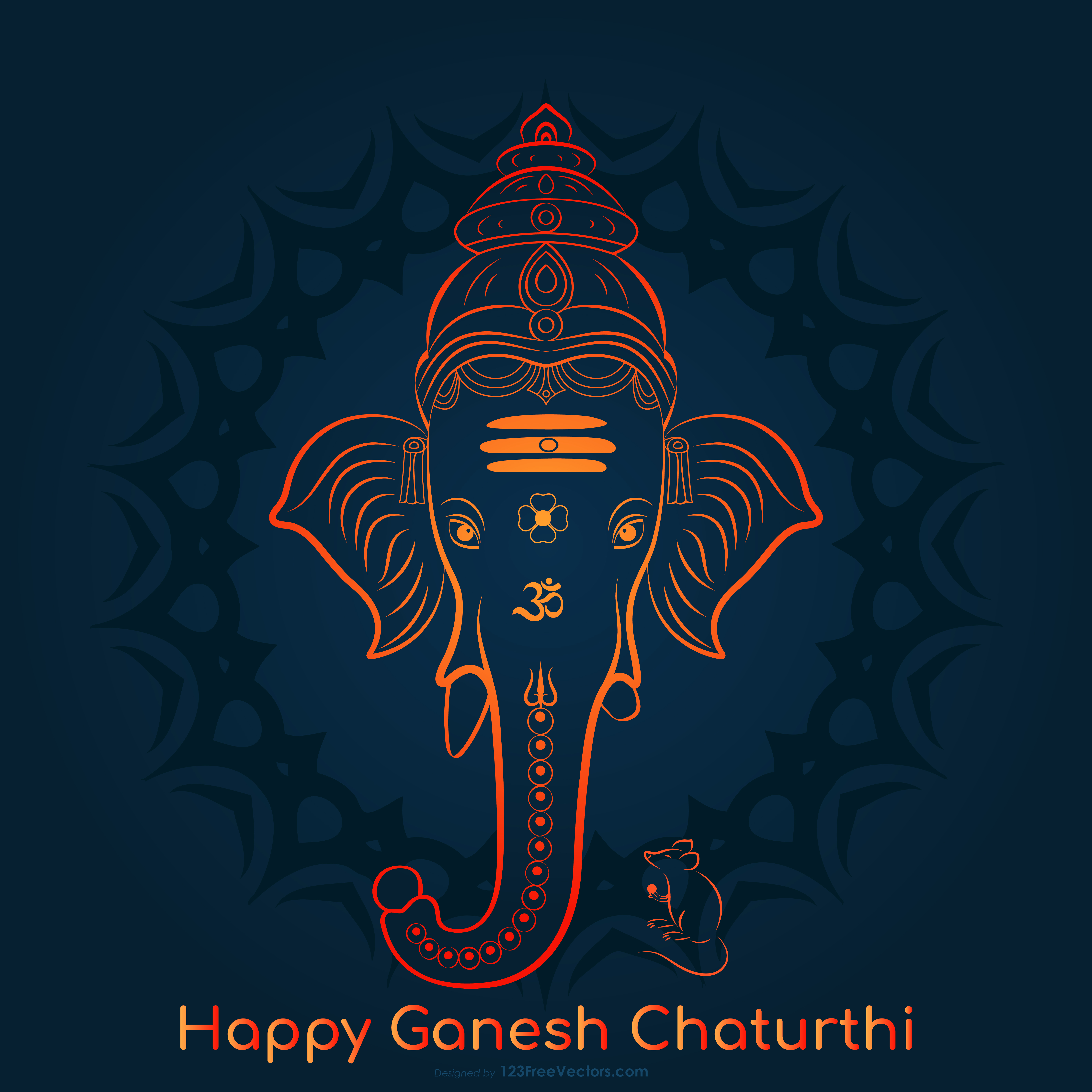 Happy Ganesh Chaturthi Greeting Card Vector