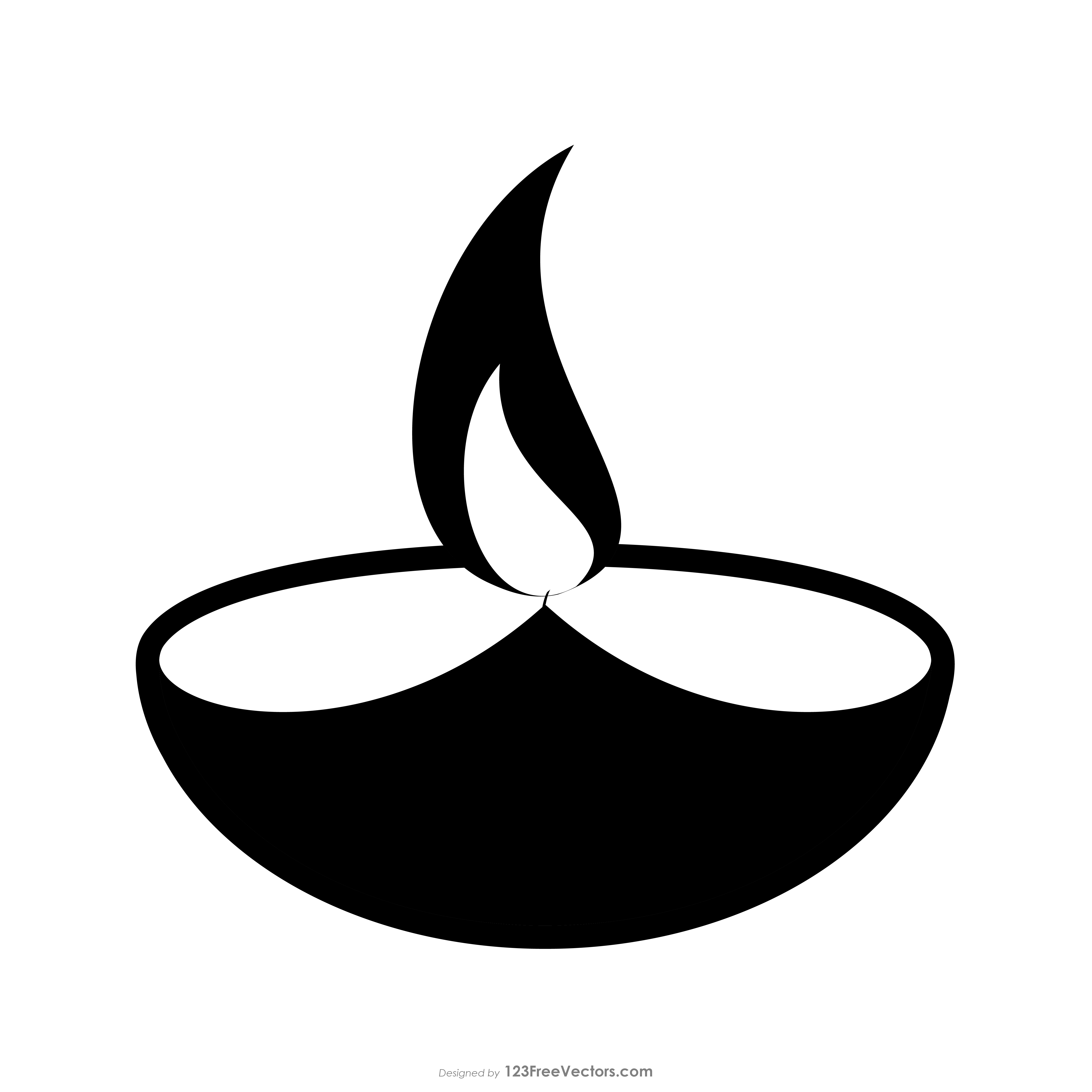 Black Diya Vector