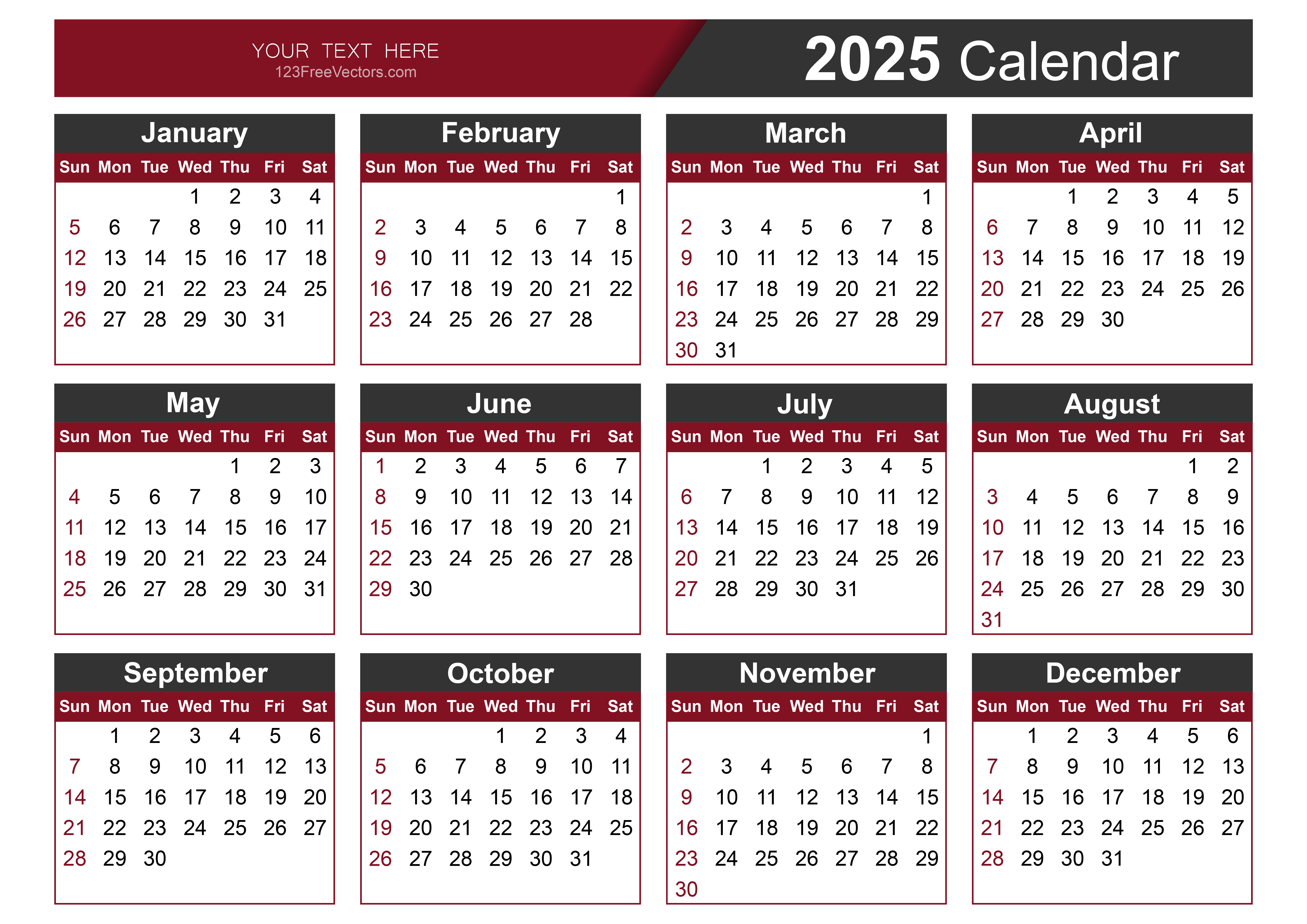 2025 Calendar PDF download