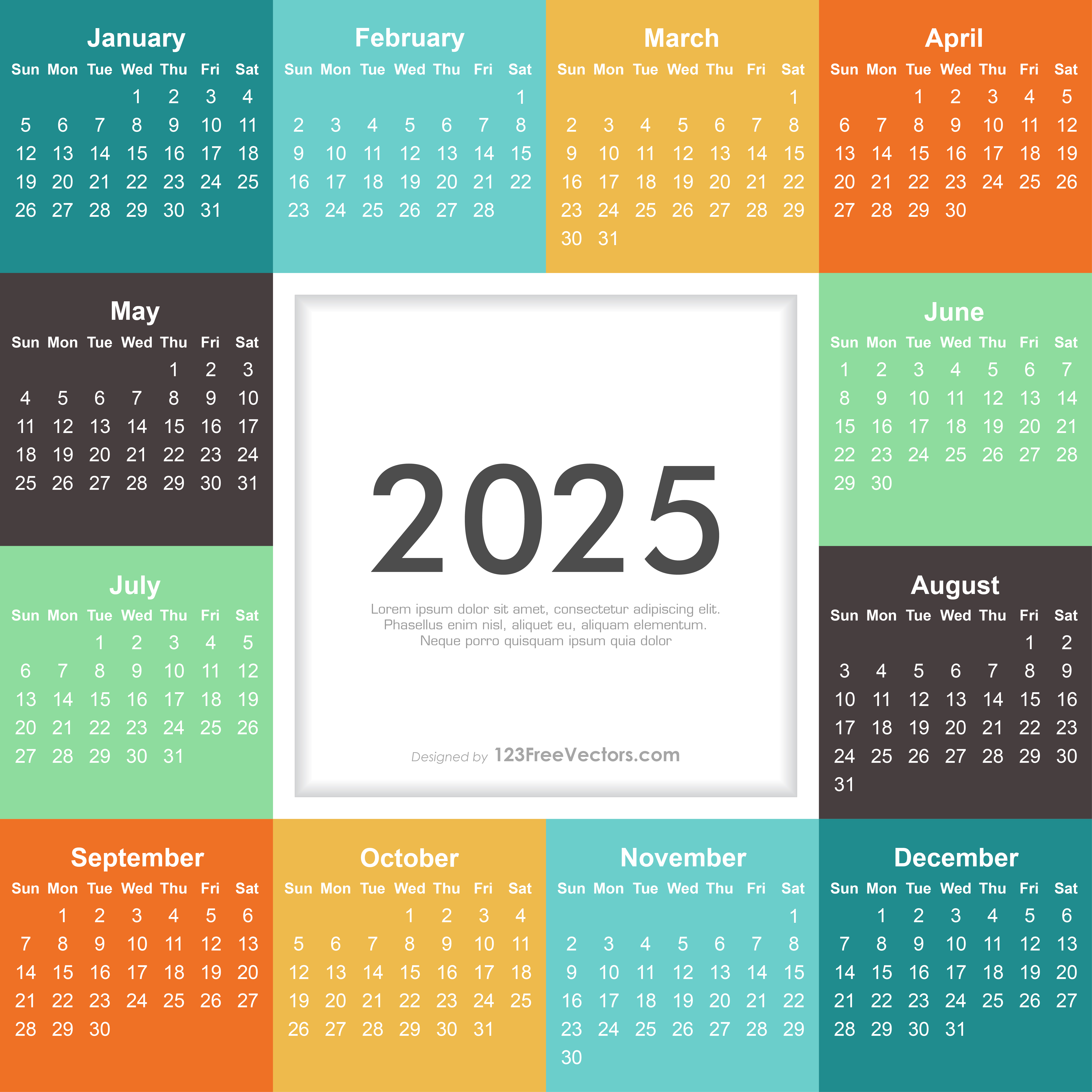 2025 Calendar Illustrator