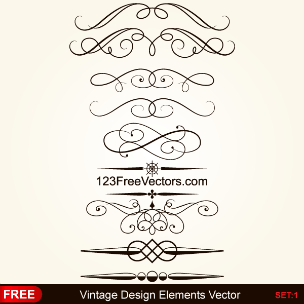 Vintage Calligraphy Borders Vector Graphics