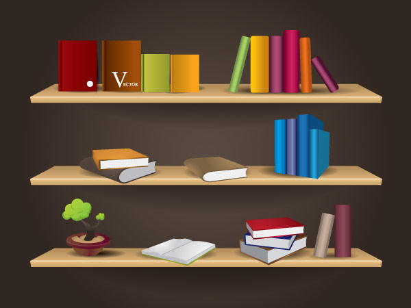 Bookshelf Free Vector