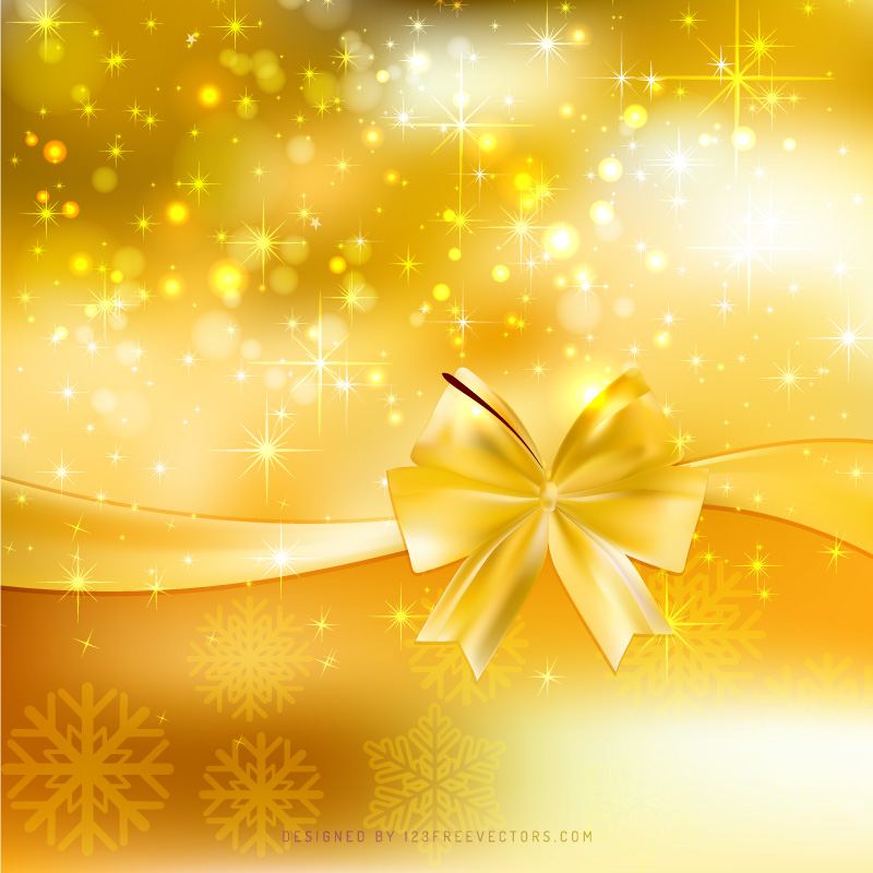 Orange Christmas Bow Background Template
