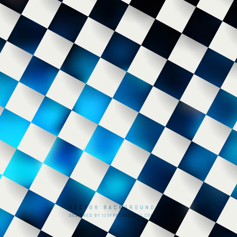 Blue Black Checkered Pattern Background