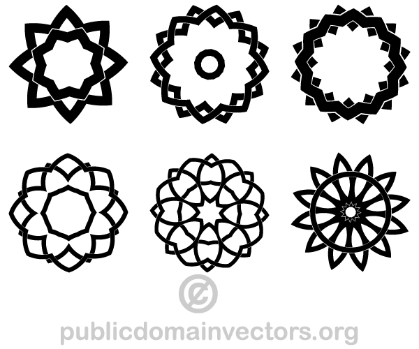 Decorative Geometric Design Elements Vector Shapes