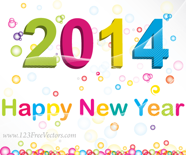 Happy New Year 2014 Vector Background