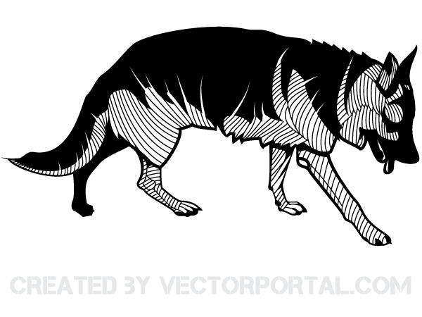 German Shepherd Vector Image
