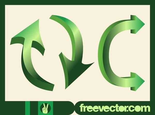 3D Arrows Free Vector