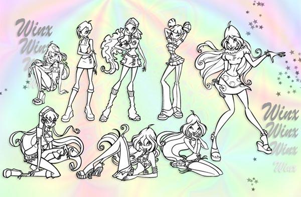 Winx Vector Coloring Image