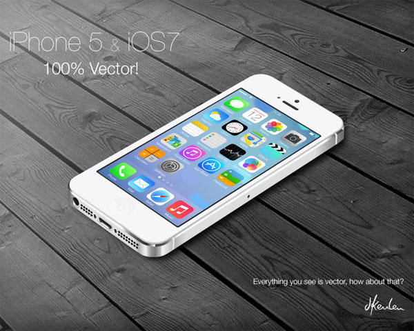 iPhone5 and iOS7 Vector Illustration
