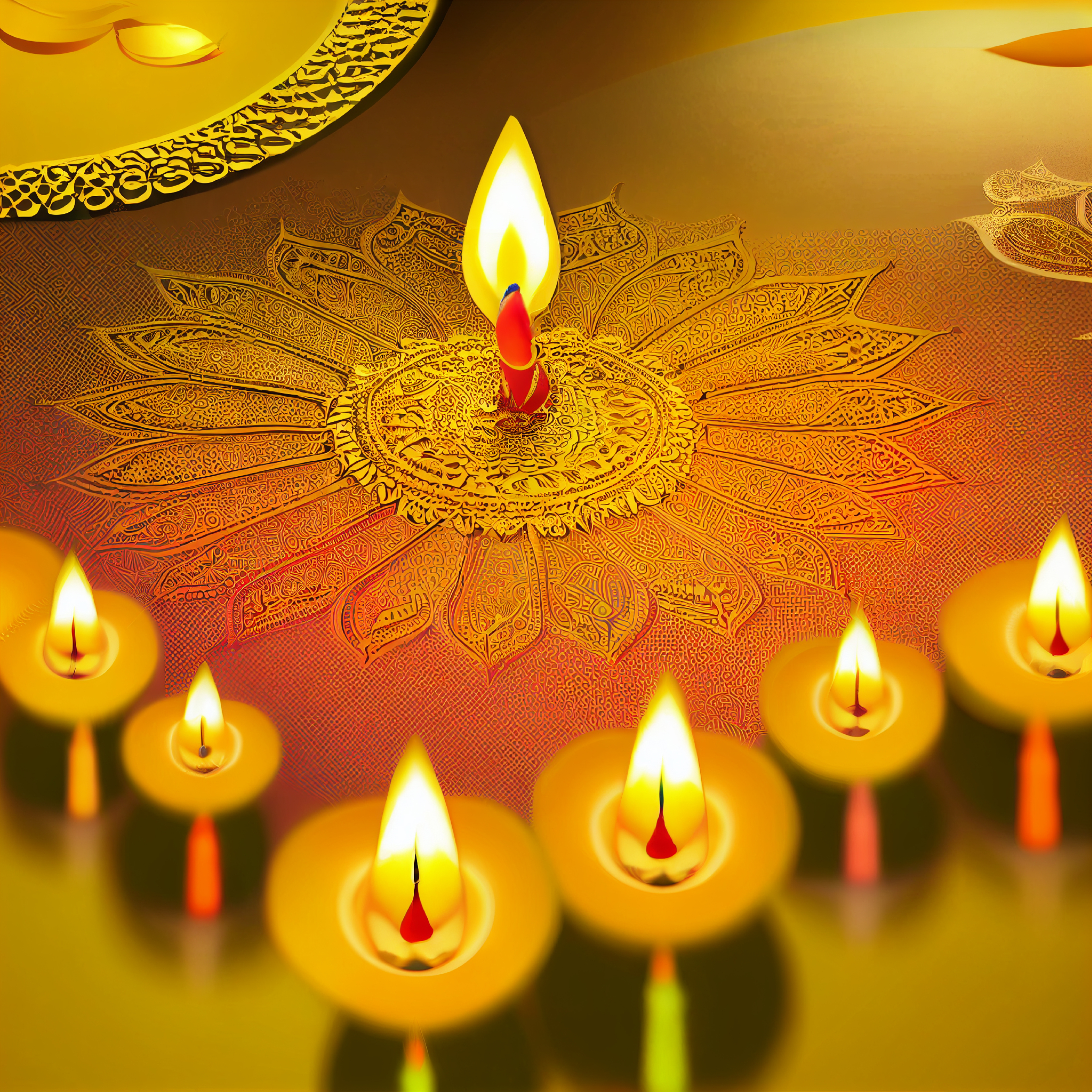 Gold Happy Diwali Background Design