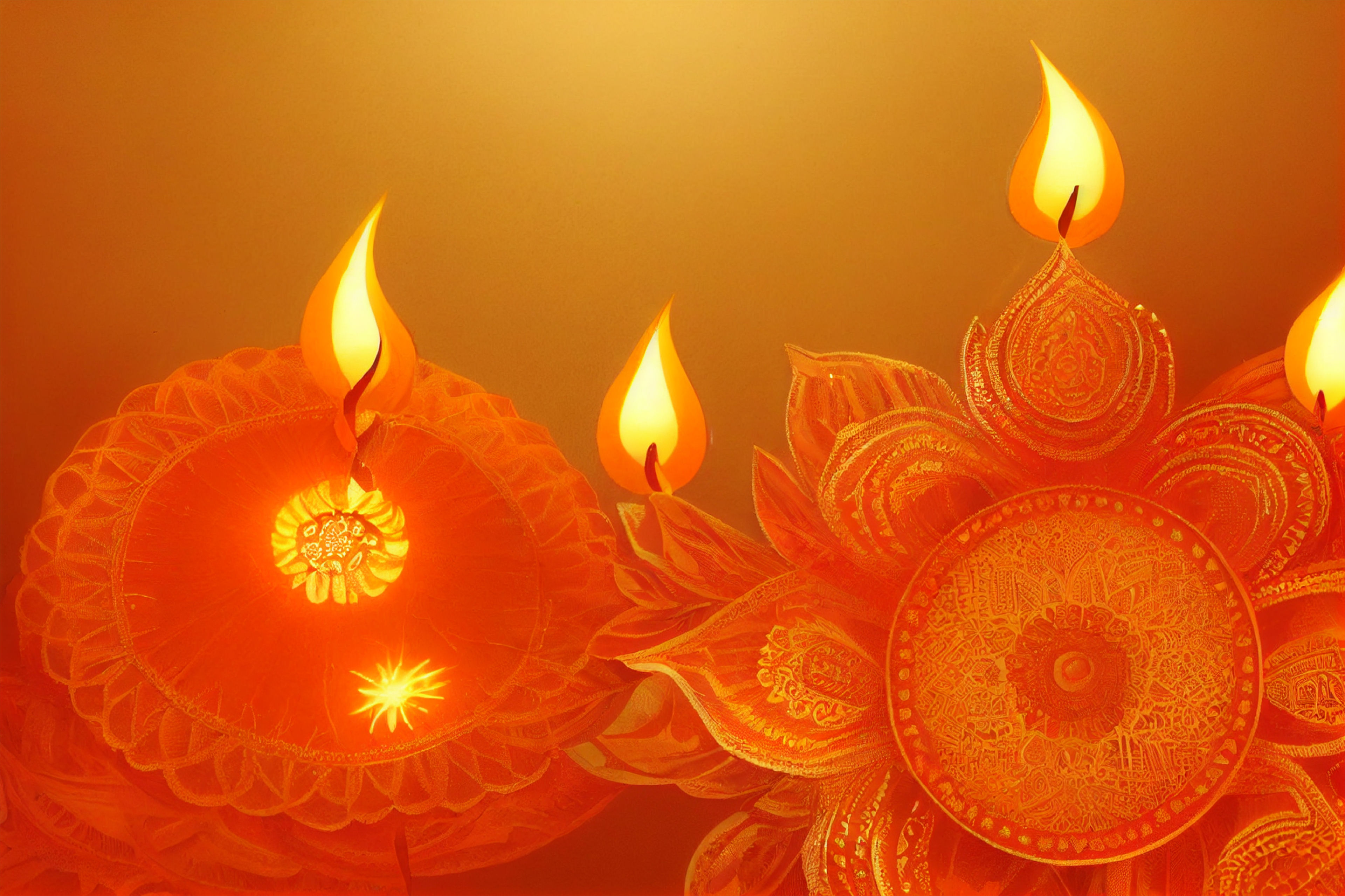 Orange Happy Diwali Background Image