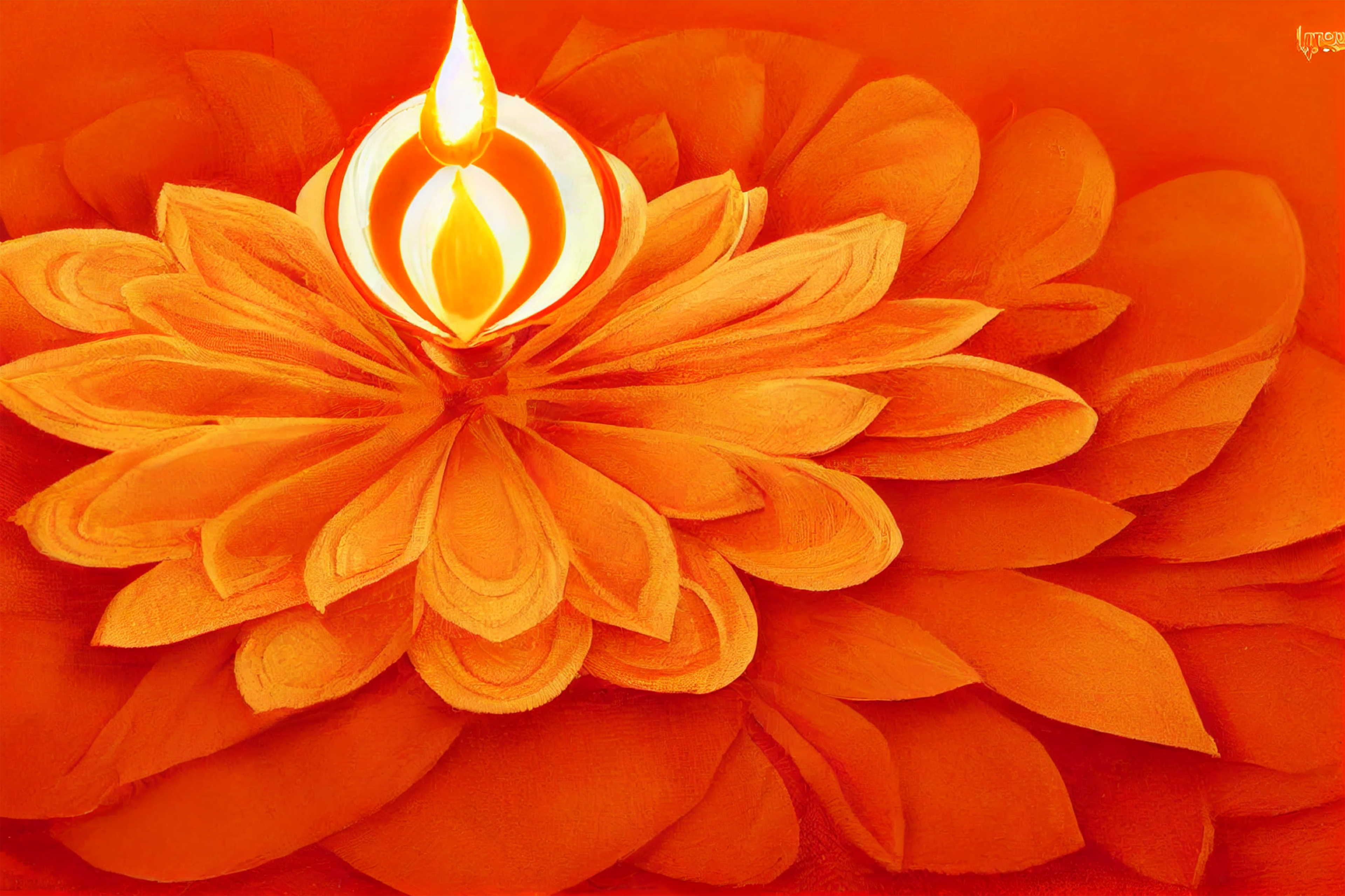 Orange Diwali Greeting Image