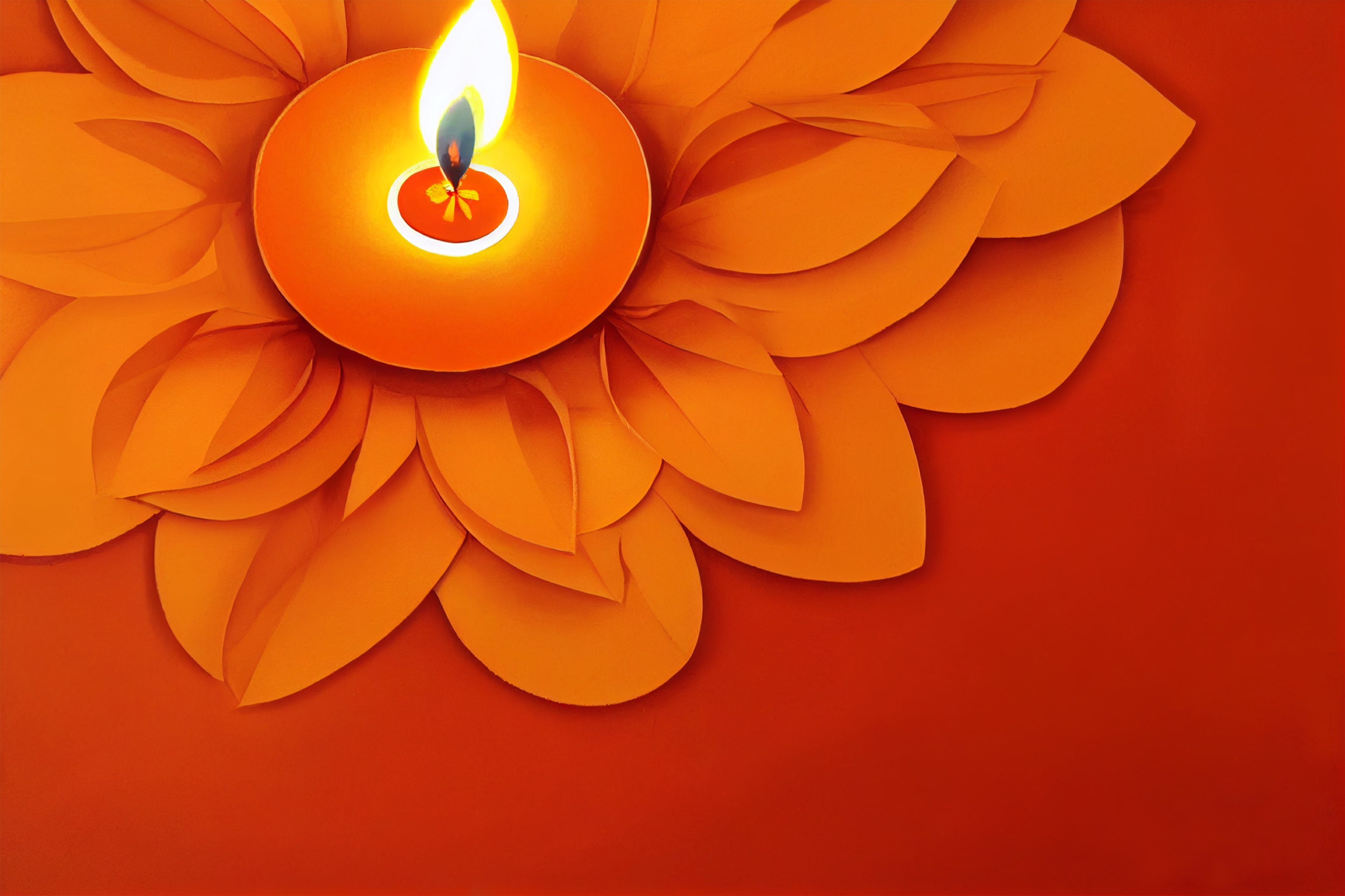 Orange Diwali Greeting Image