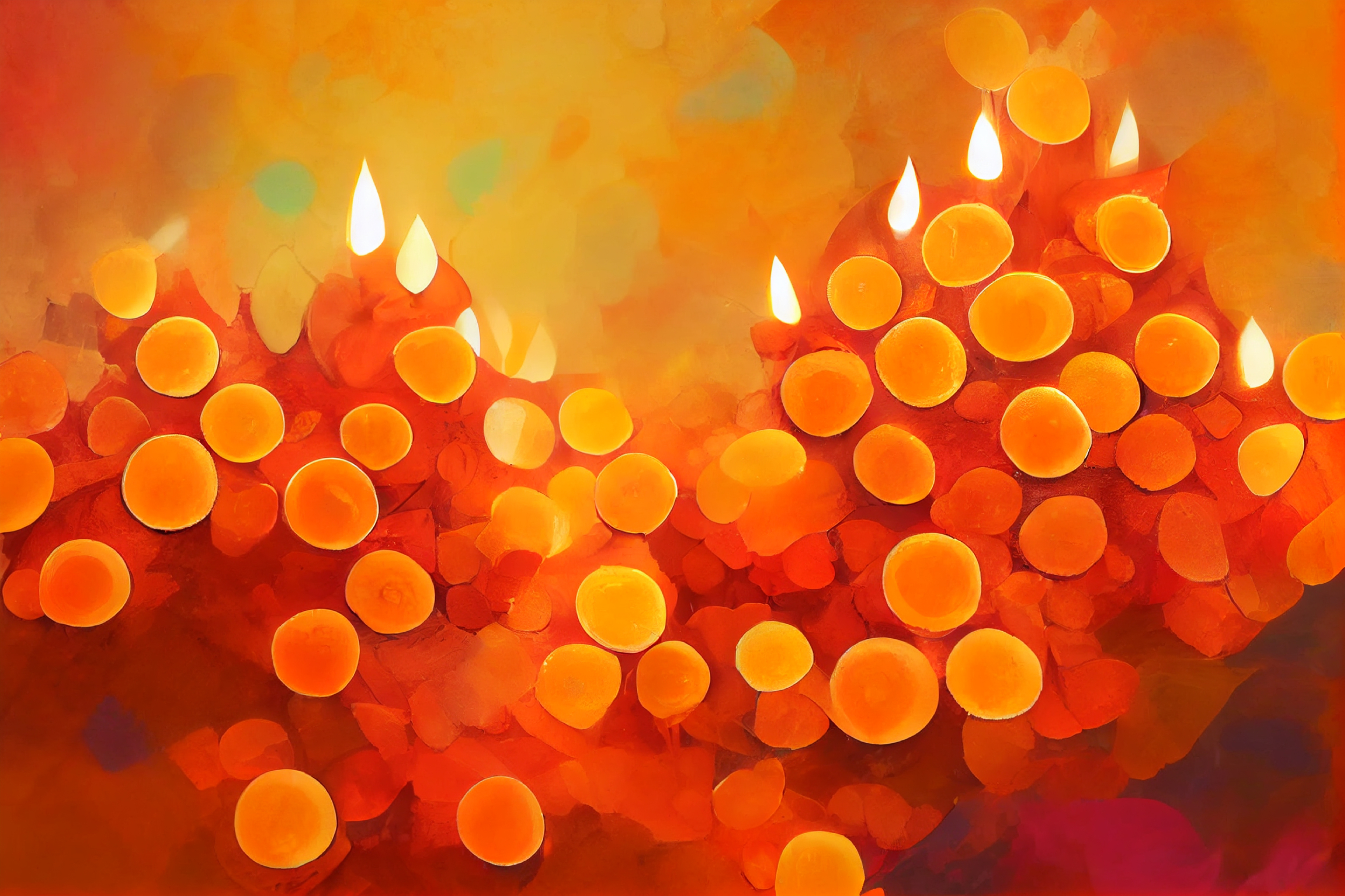 Orange Diwali Greeting Card Design