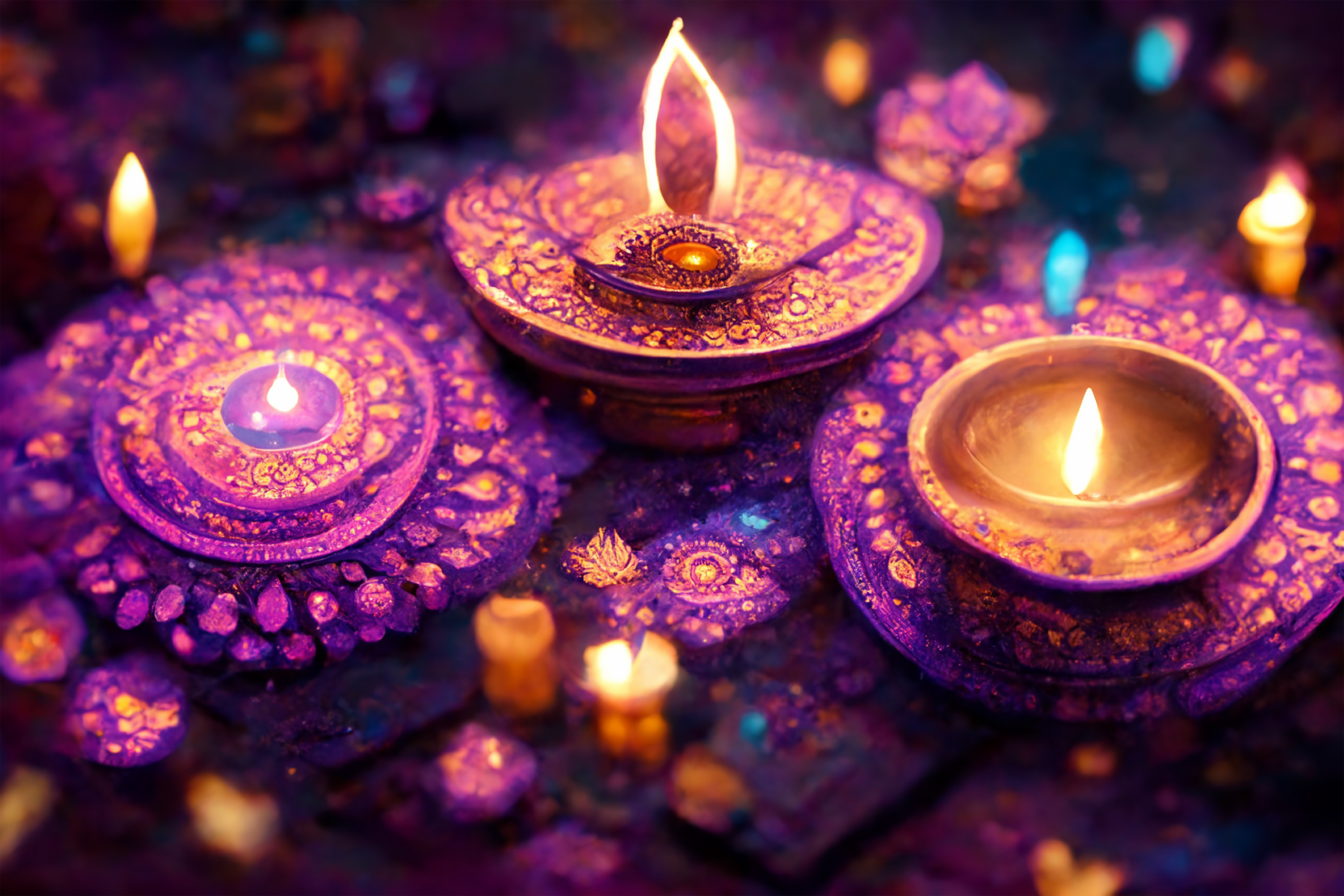 Purple Diwali Greeting Design