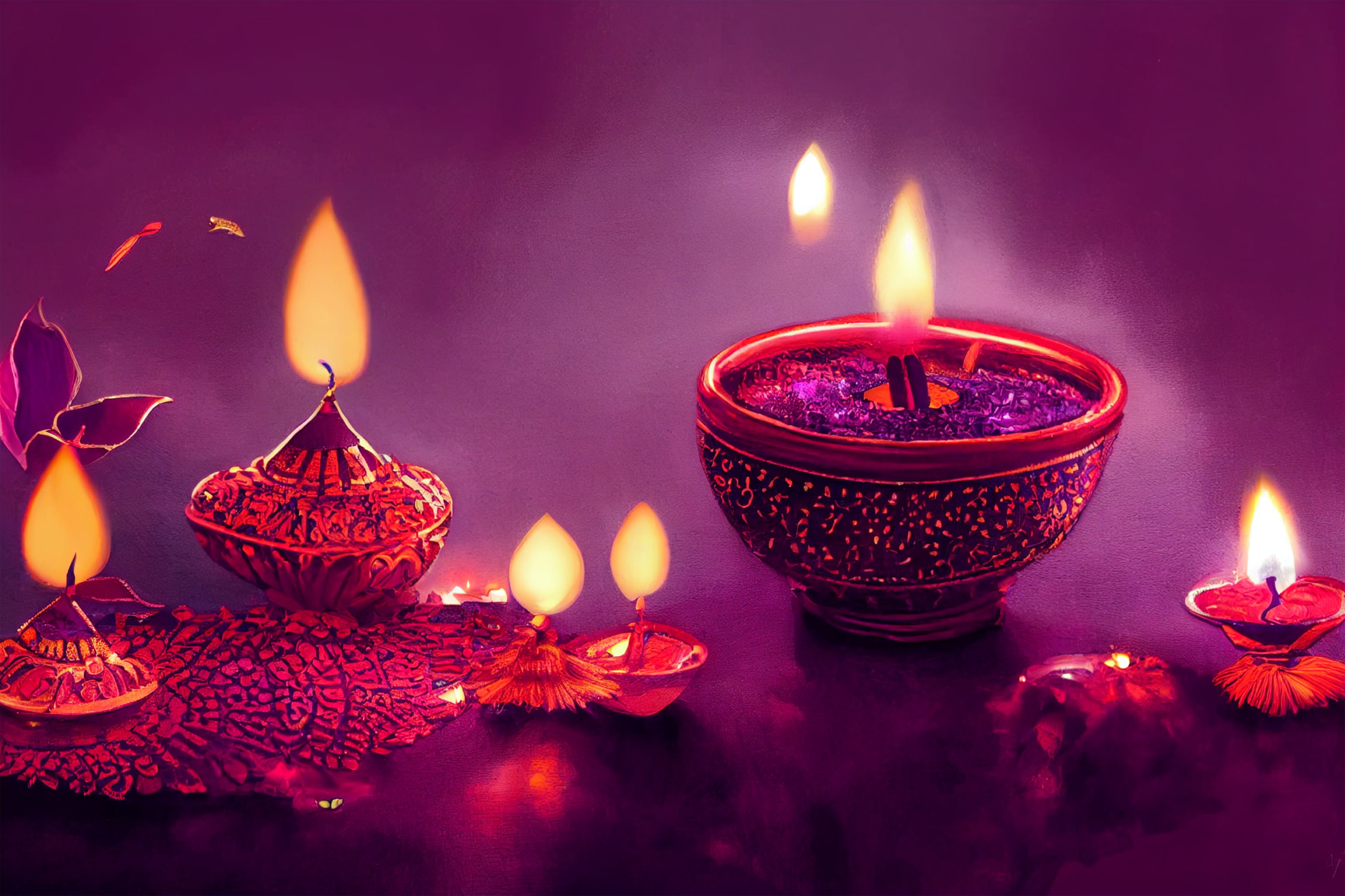 Purple Happy Diwali Image