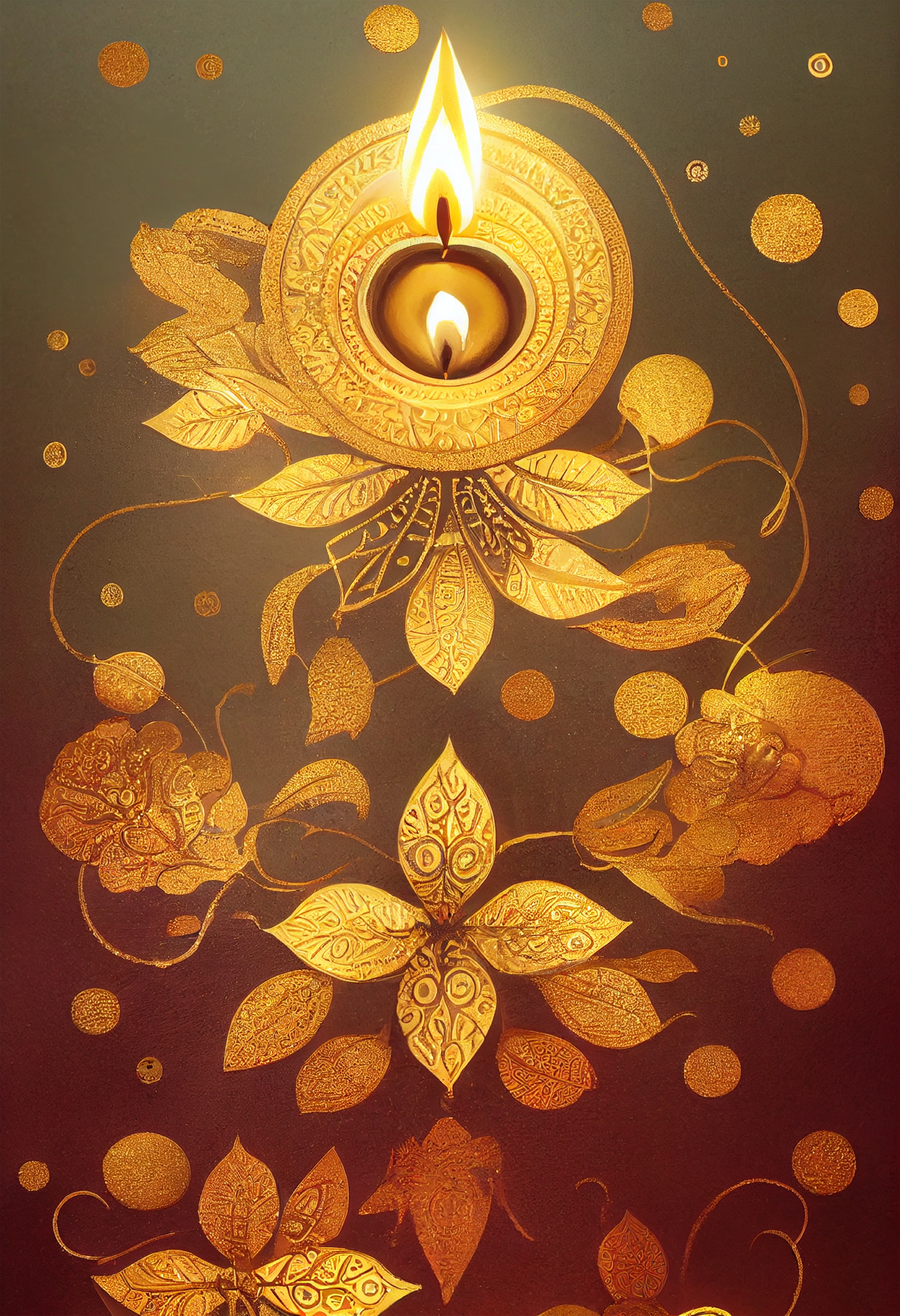 Gold Happy Diwali Background Image