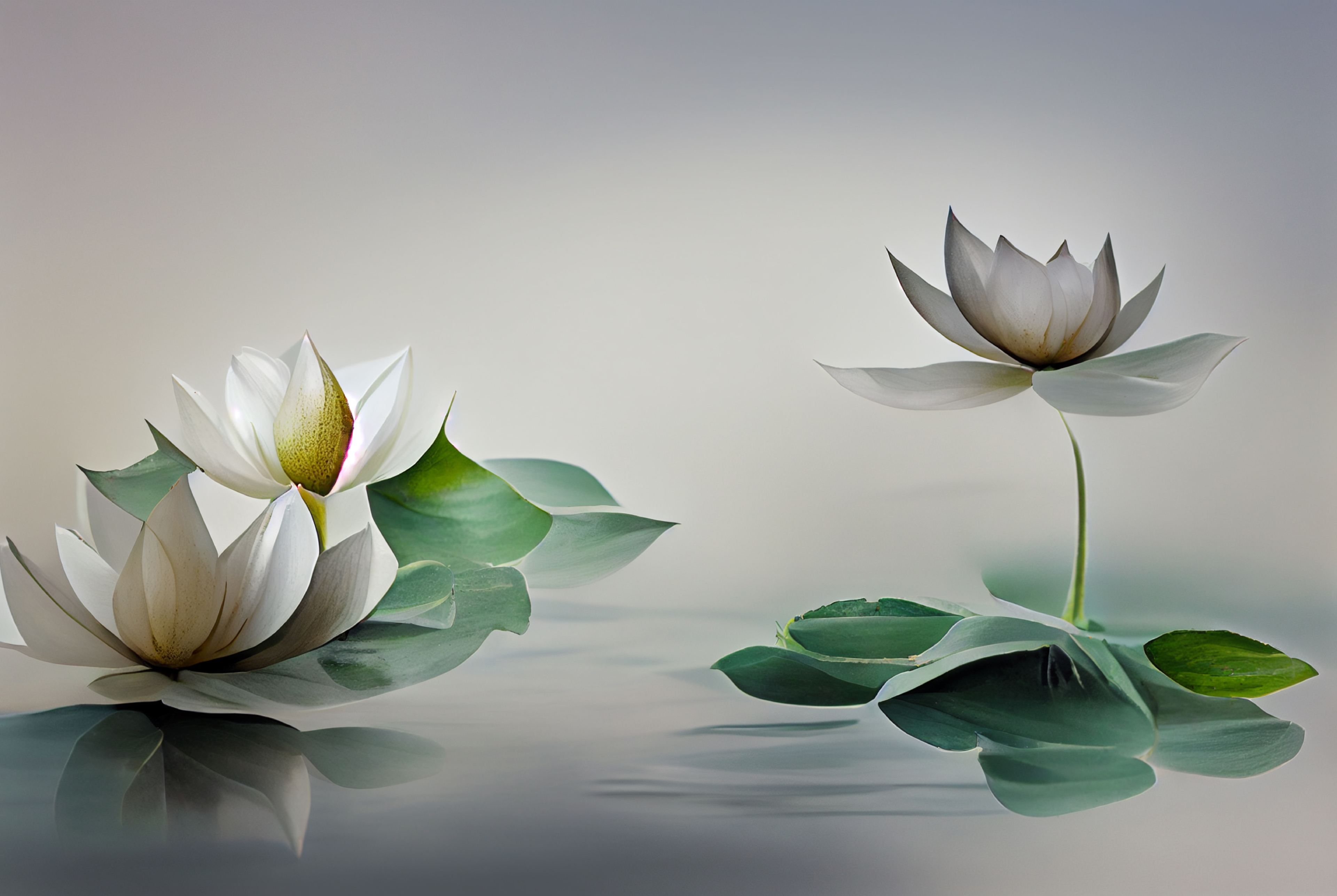 Lotus Flower on Grey Background