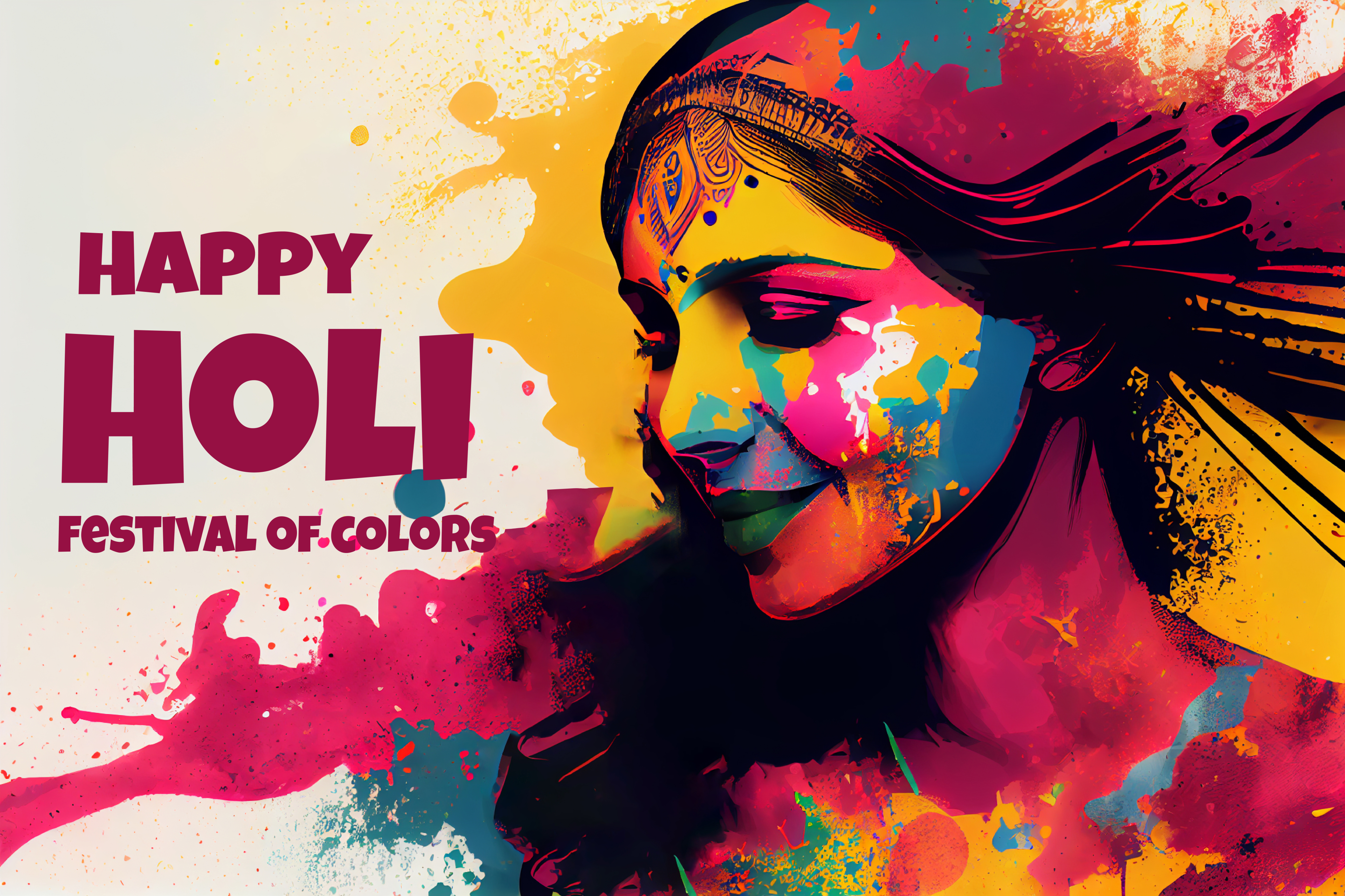 Holi Girl Background