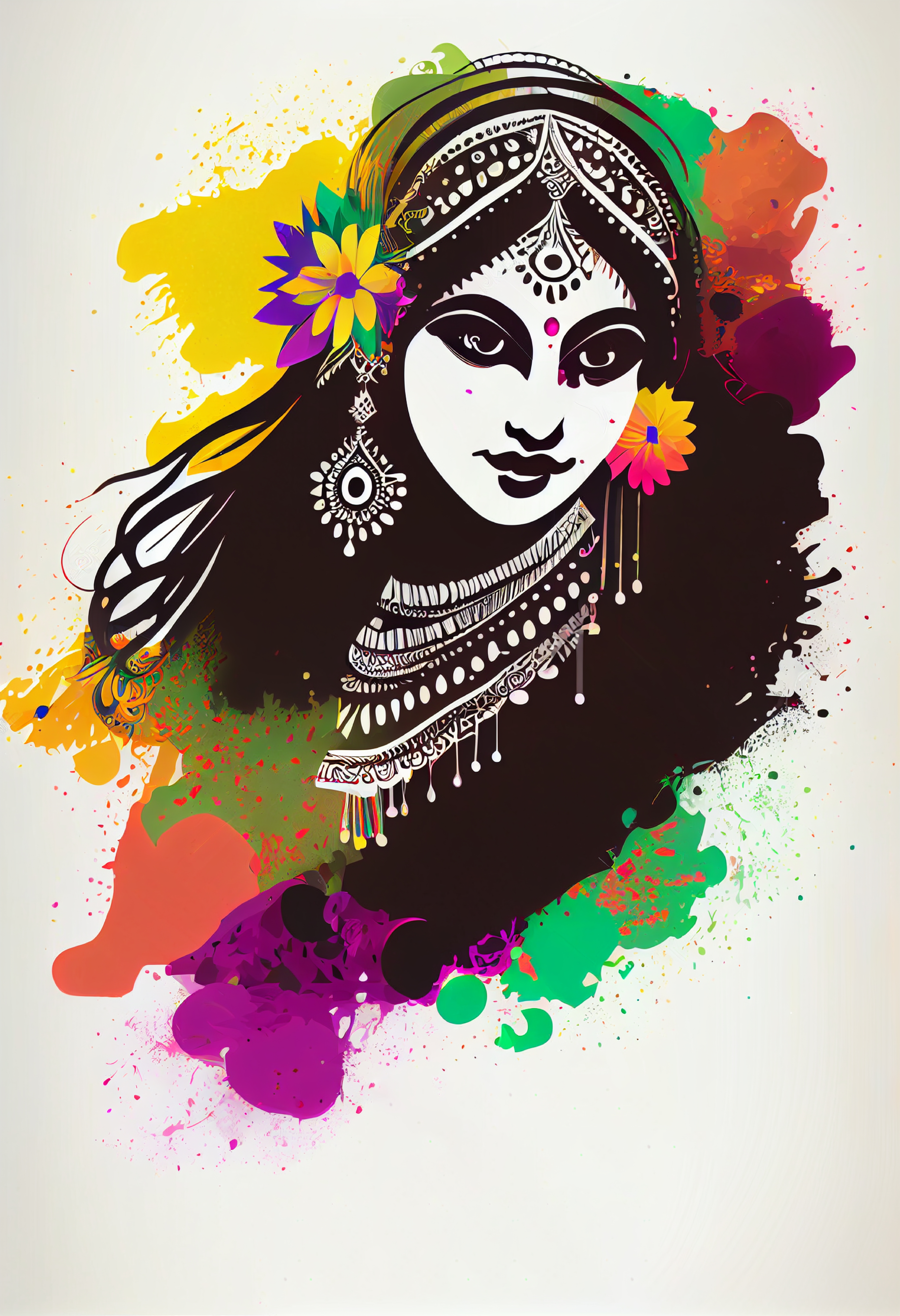 Holi Beautiful Girl background Image