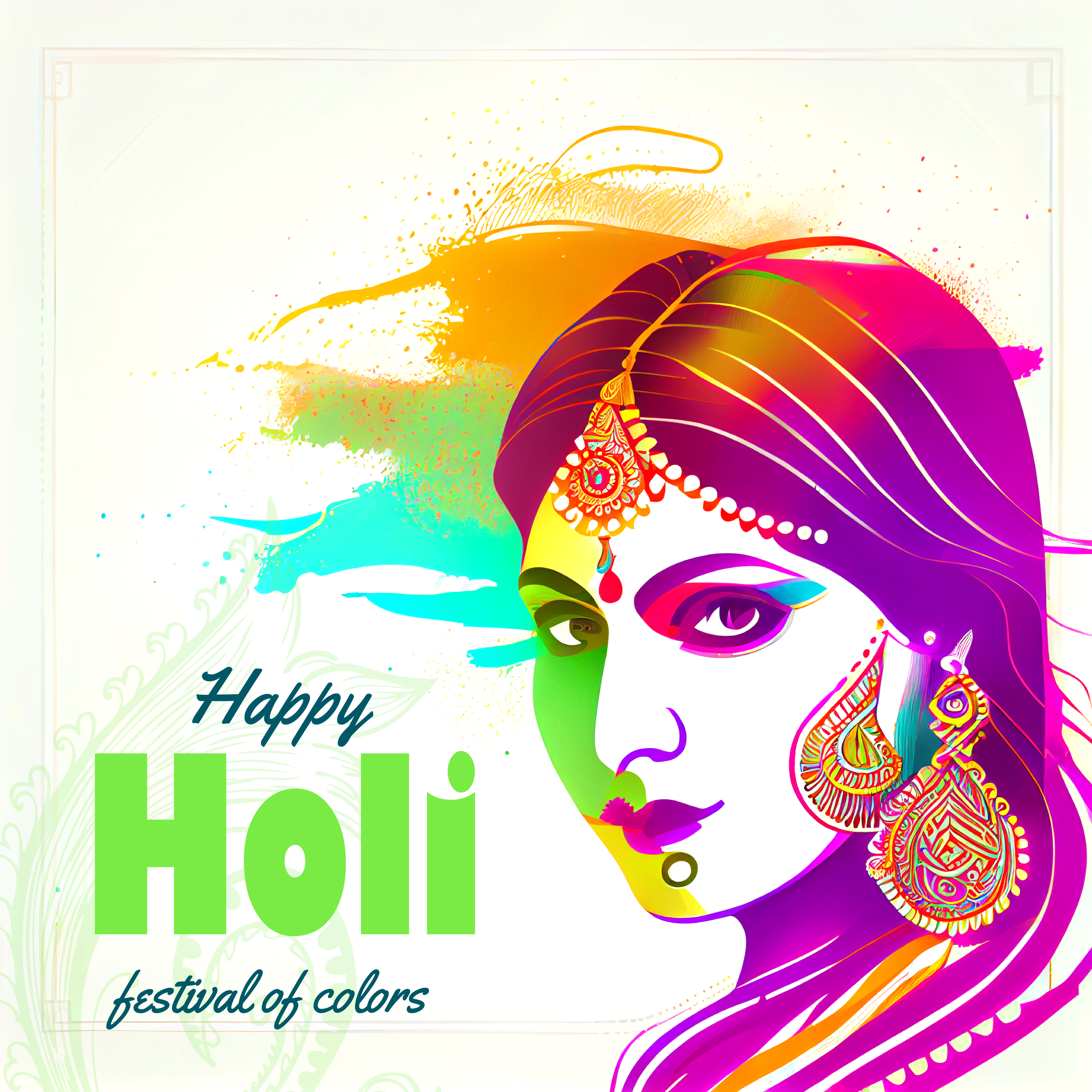 Holi Girl Background