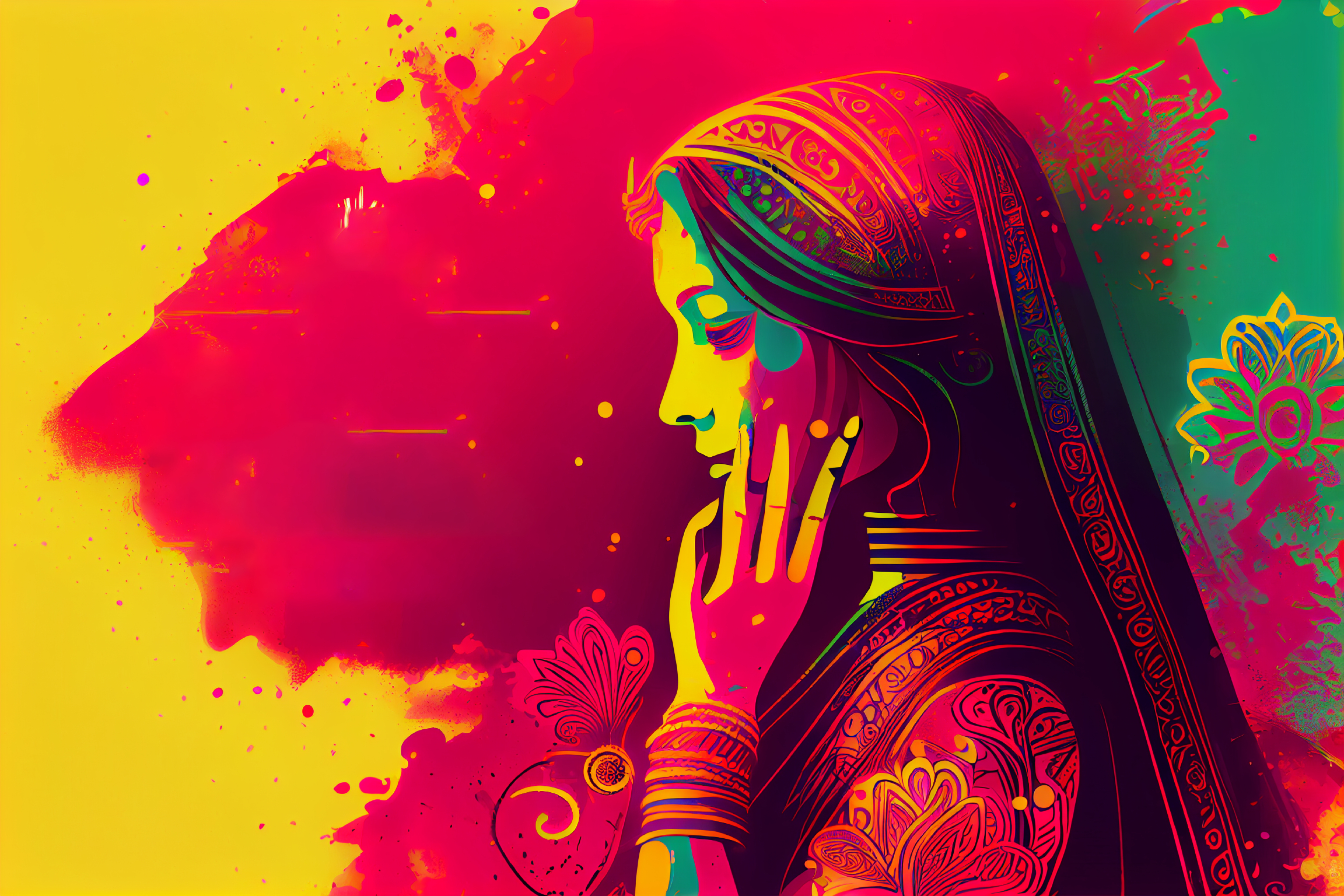 Holi Girl Background