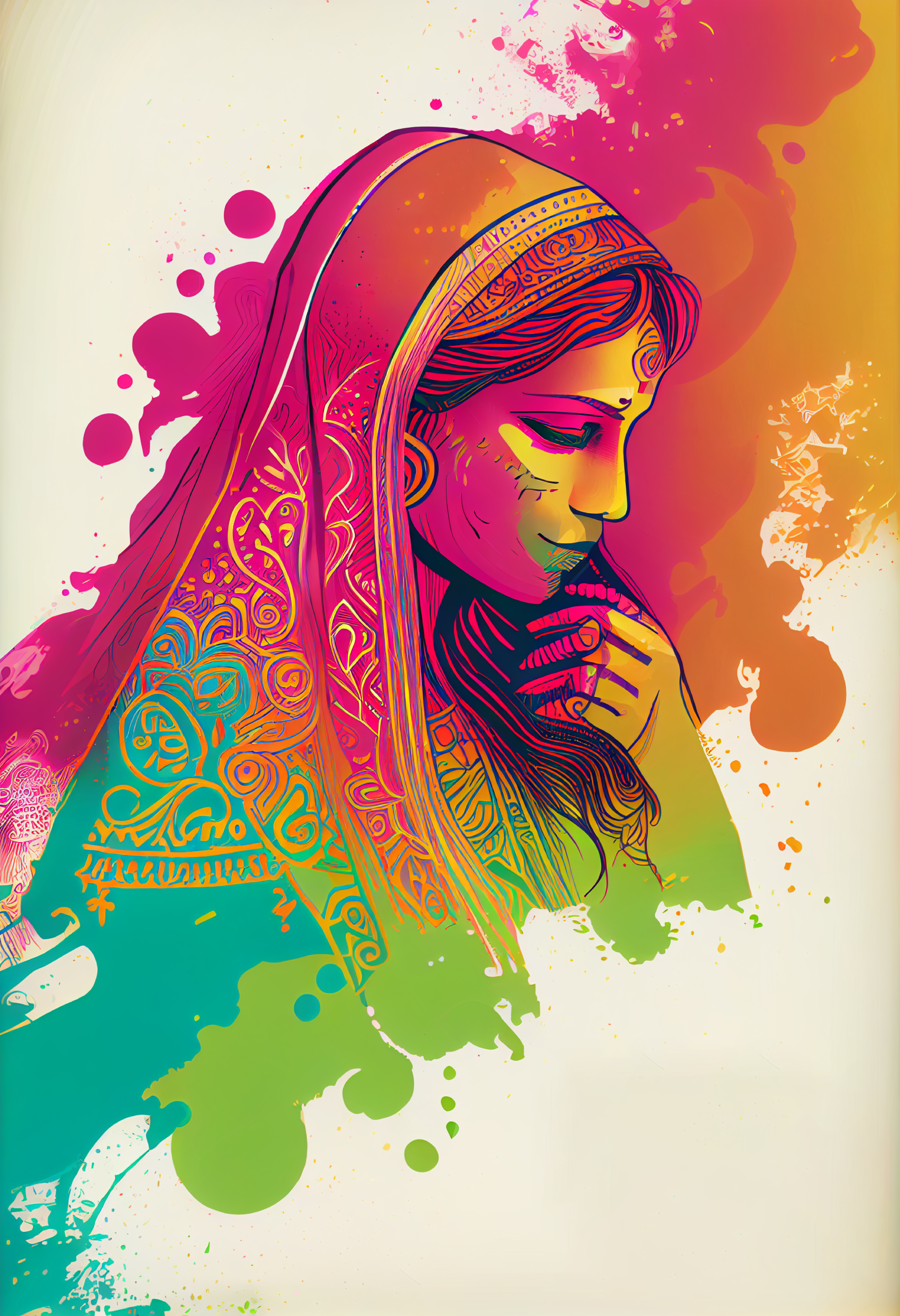 Holi Girl Background Image