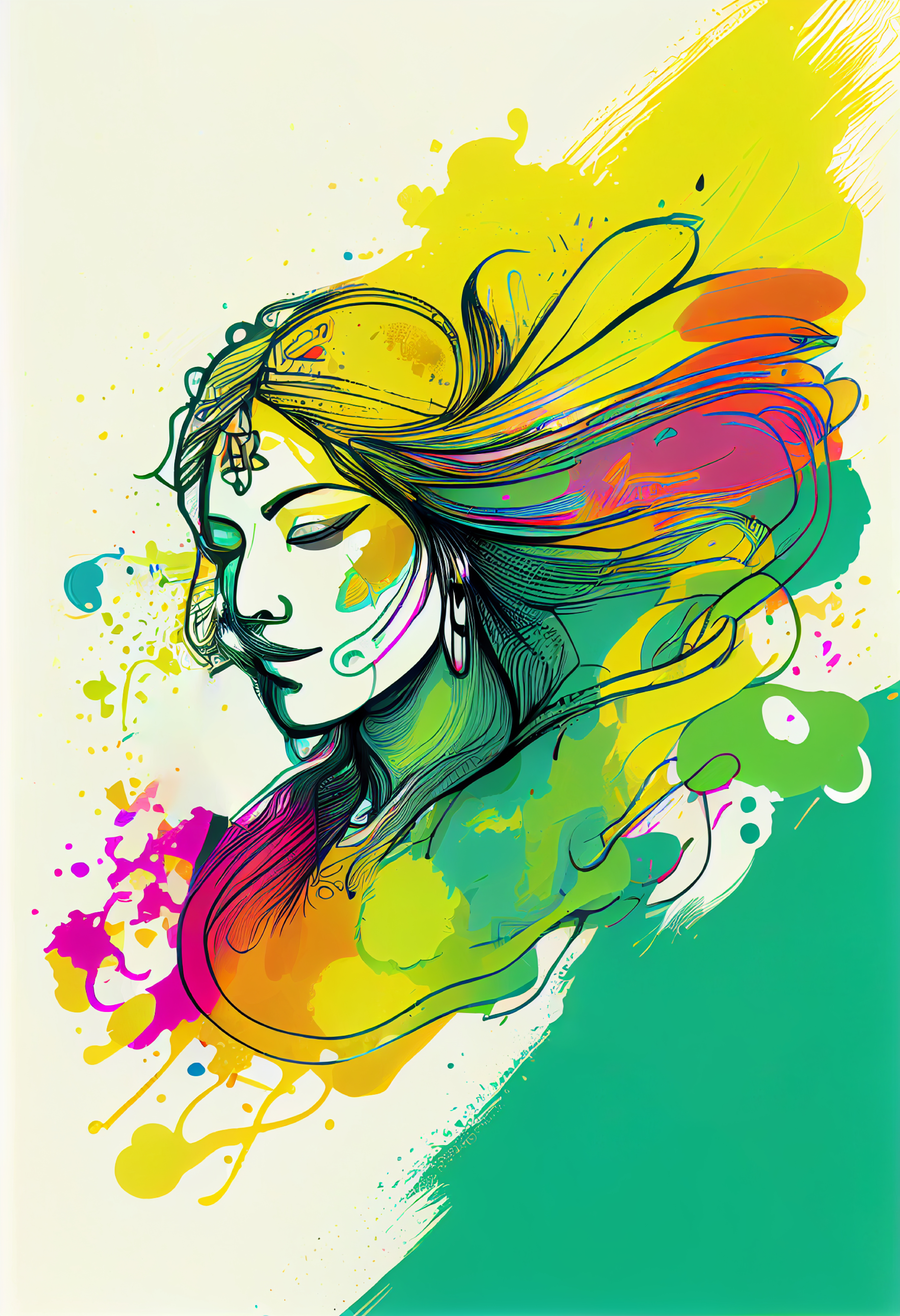 Happy Holi Girl Background Image