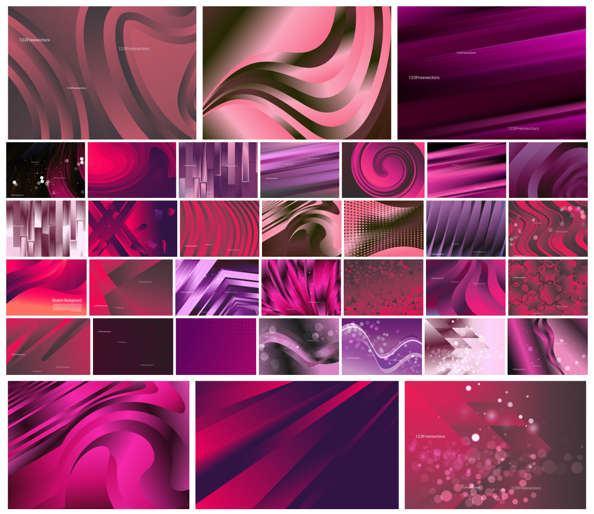 A Creative Array of Dark Pink Gradient Vector Background Designs