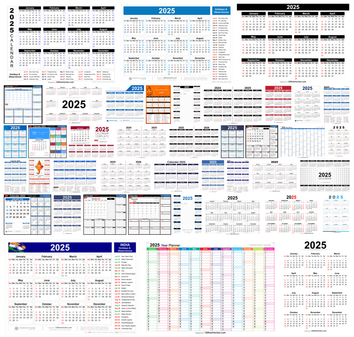 Planning Ahead: 41 Free Printable & Editable 2025 Calendar Designs for Efficient Planning