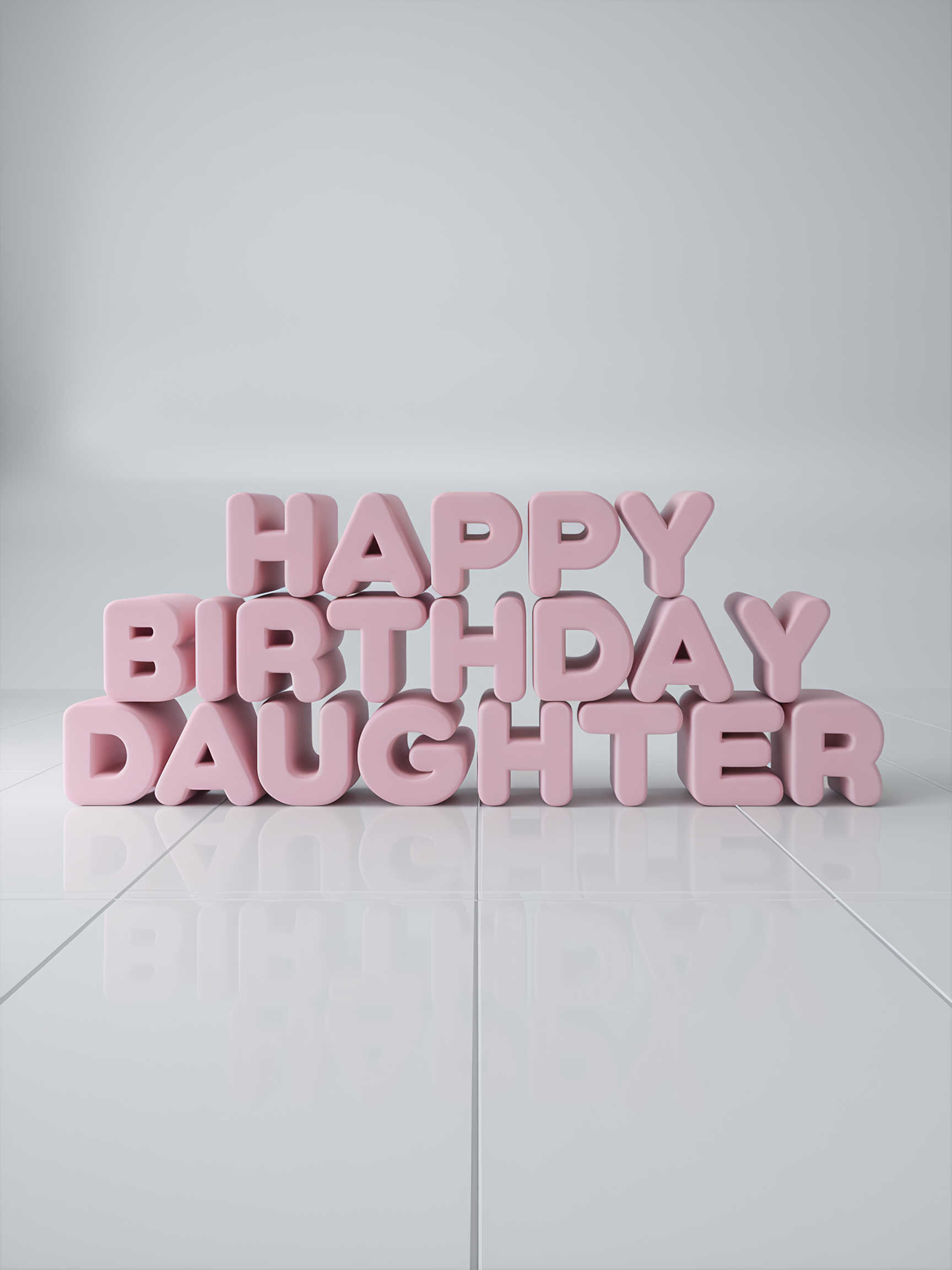 Happy Birthday Daughter 3D Rendering