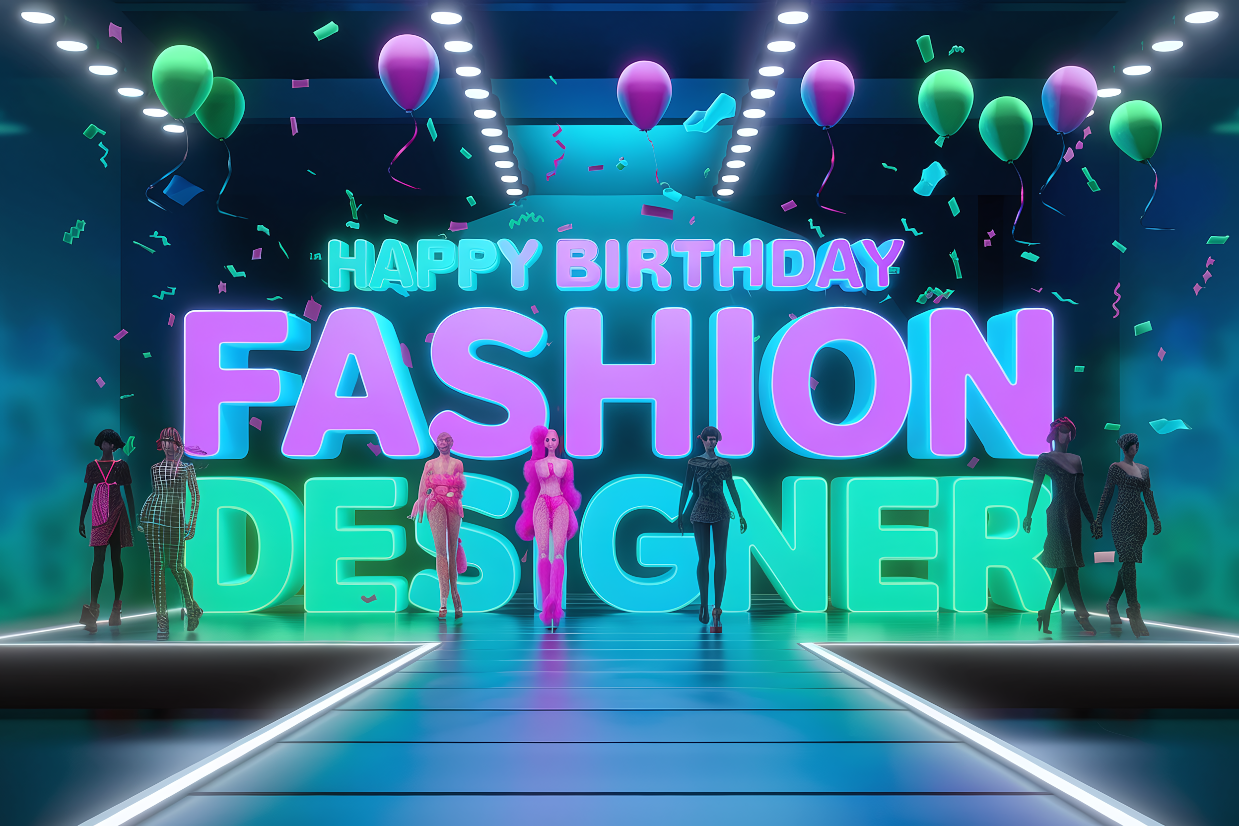 3D Fashion Show With Birthday Elements