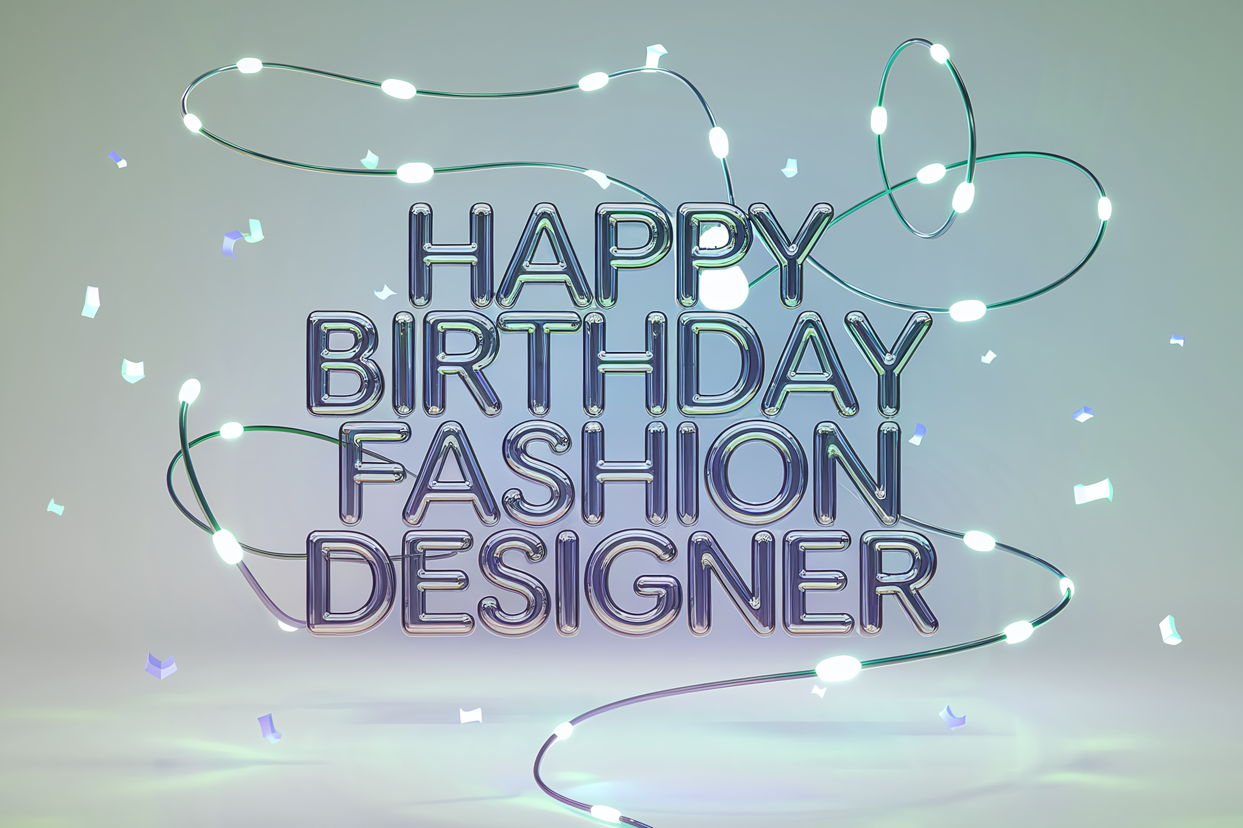 3D Happy Birthday Fashion Designer Greeting
