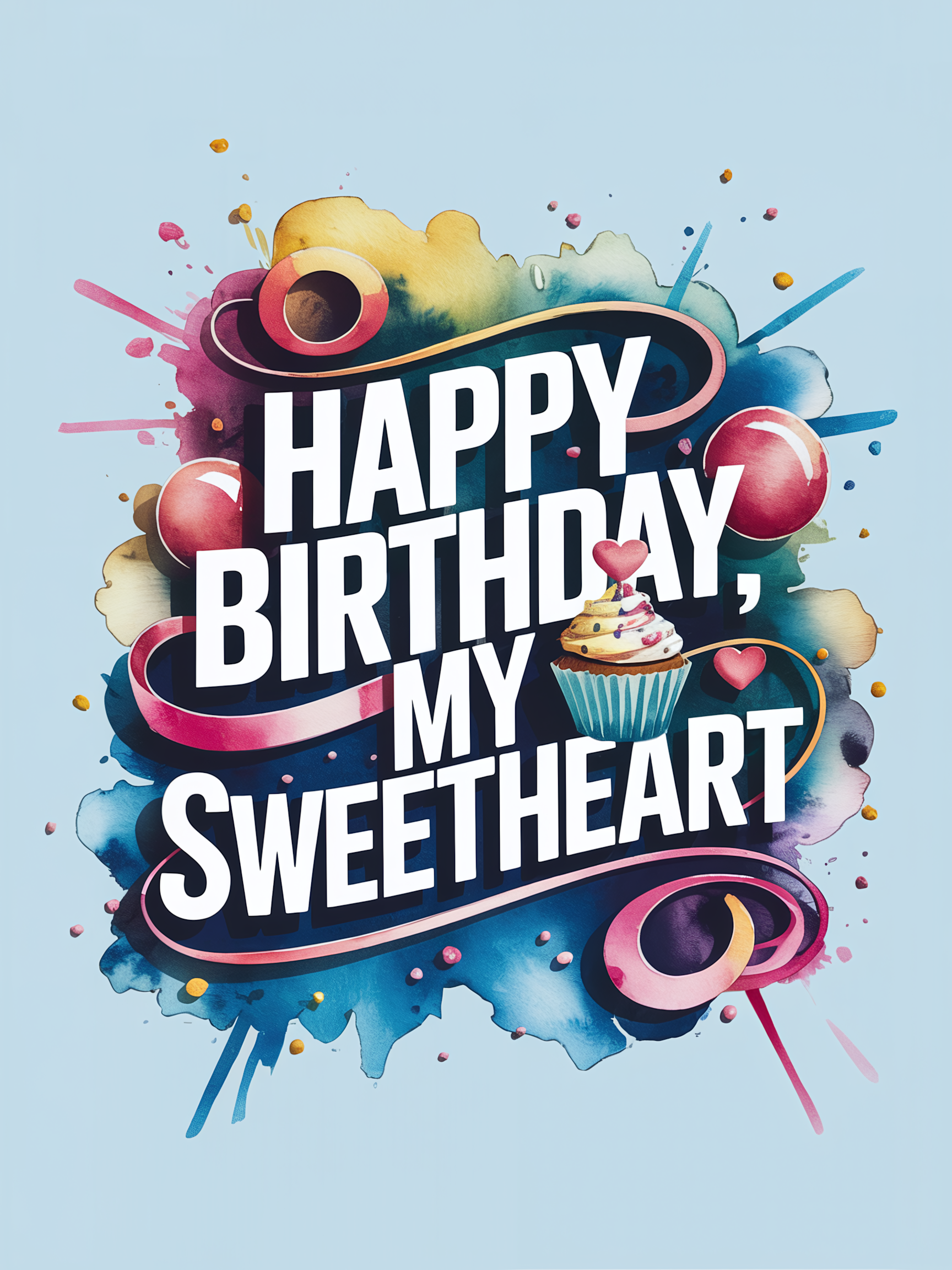Happy Birthday Watercolor Greeting Card