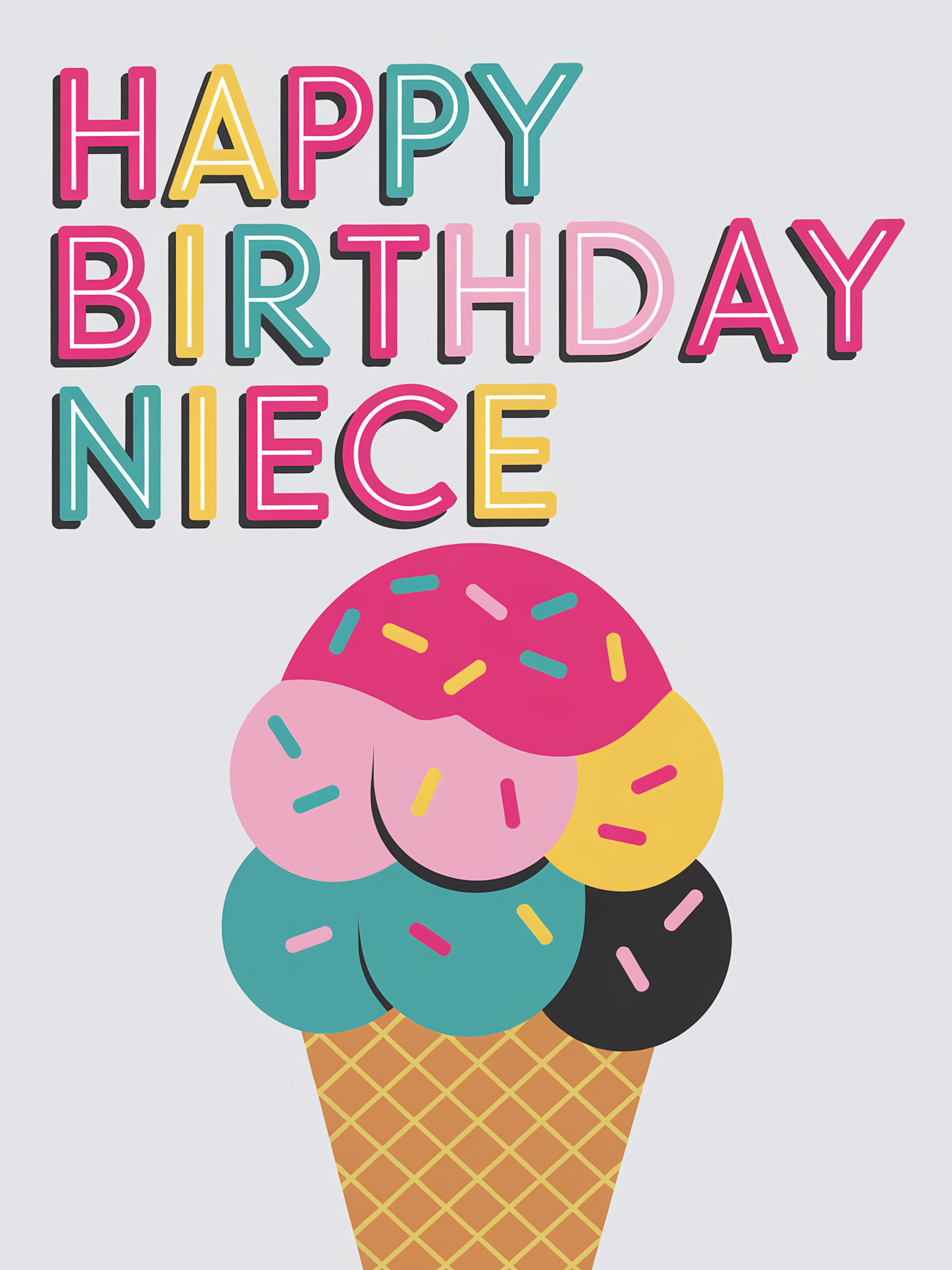 Happy Birthday Niece Ice Cream Card